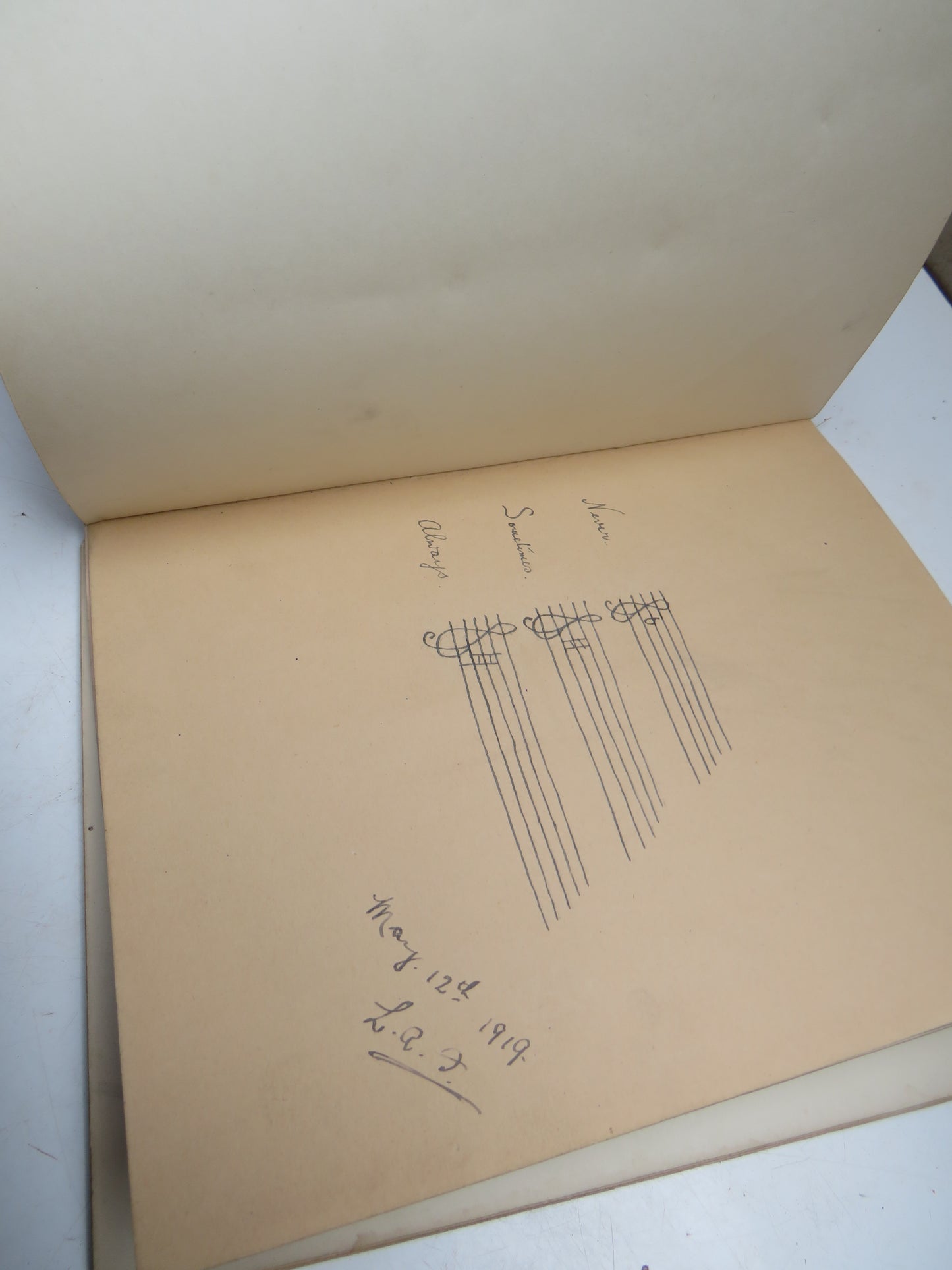 A Very Interesting Antique Scrap Book With Drawings, Poems, Messages etc.