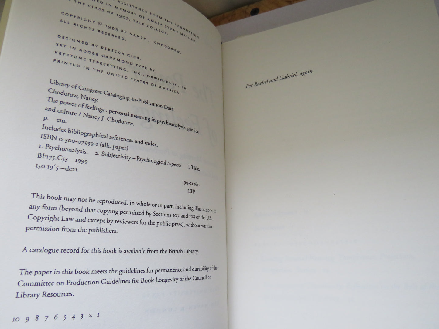 The Power of Feelings Personal Meaning In Psychoanalysis, Gender, and Culture By Nancy J. Chodorow 1999
