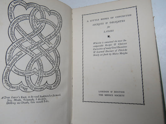 A Little Booke of Conceited Secrets & Delights For Ladies 1928 Antique Book