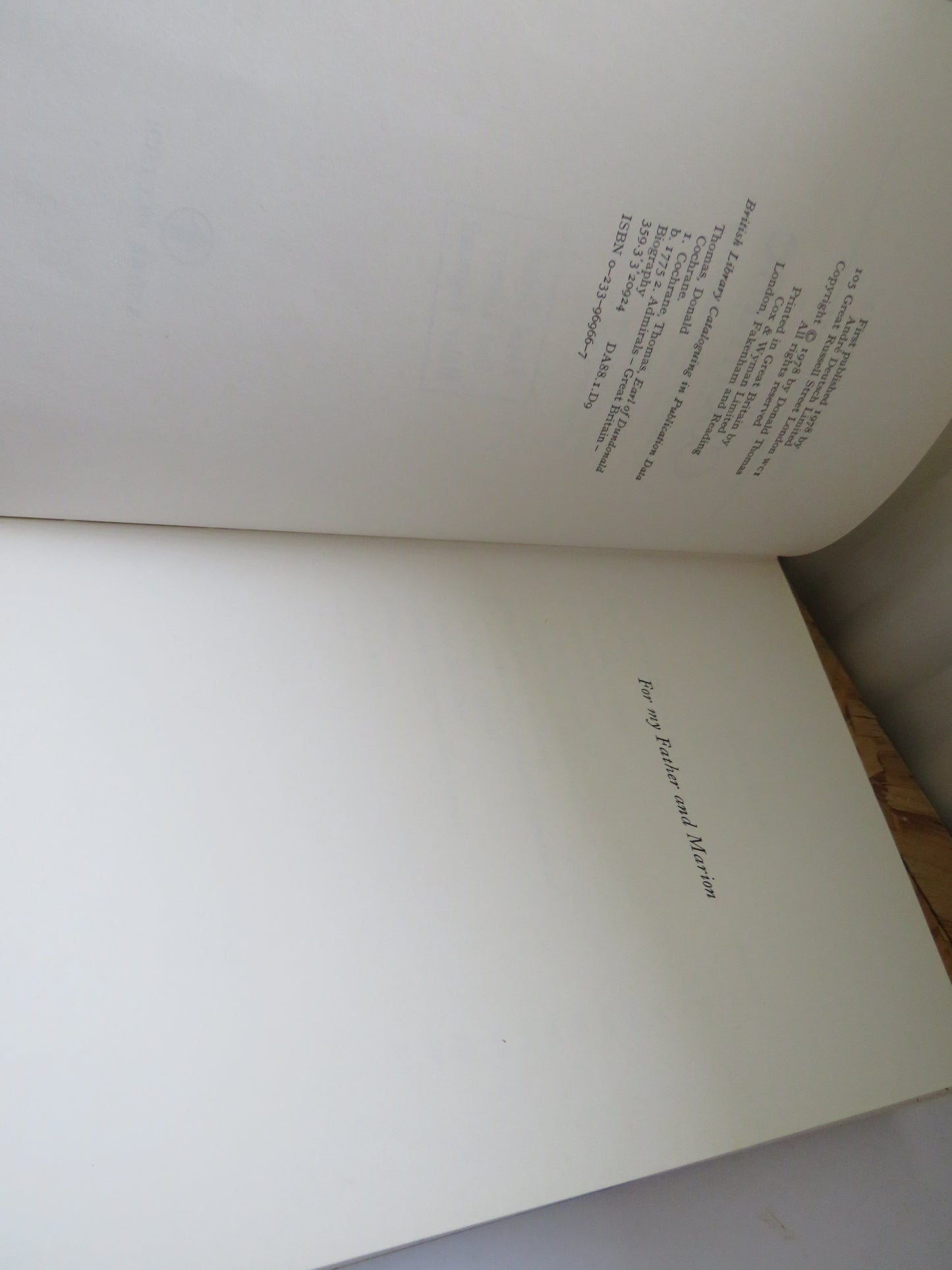 Cochrane Britannia's Last Sea-King By Donald Thomas 1978