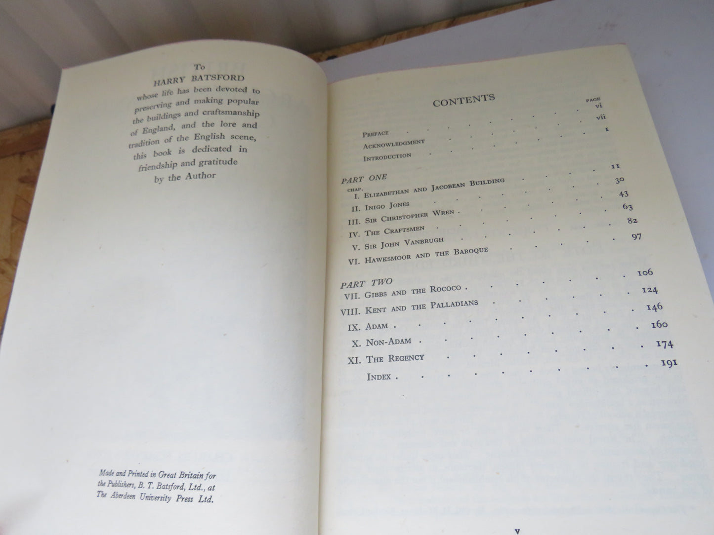 British Architects and Craftsmen A Survey of Taste, Design and Style During Three Centuries 1600 to 1830 By Sacheverell Sitwell 1946
