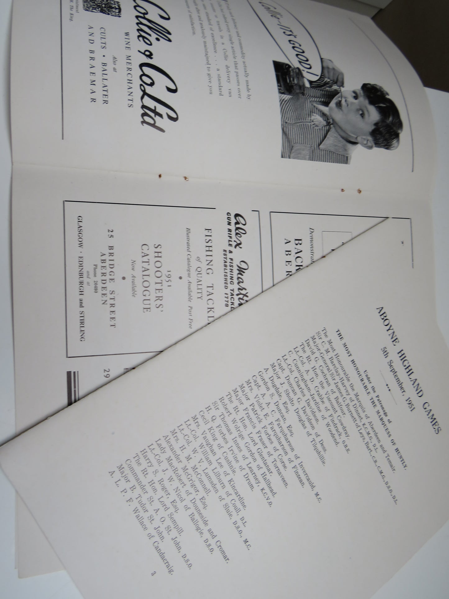 Aboyne Highland Games Programme of the 73rd Annual Gathering 1951