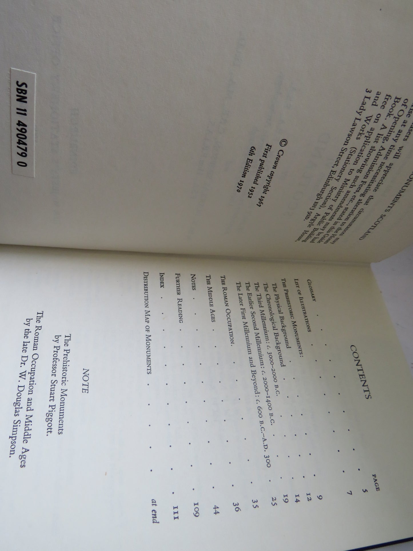 Illustrated Guide To Ancient Monuments Volume IV Scotland By Stuart Piggott 1970