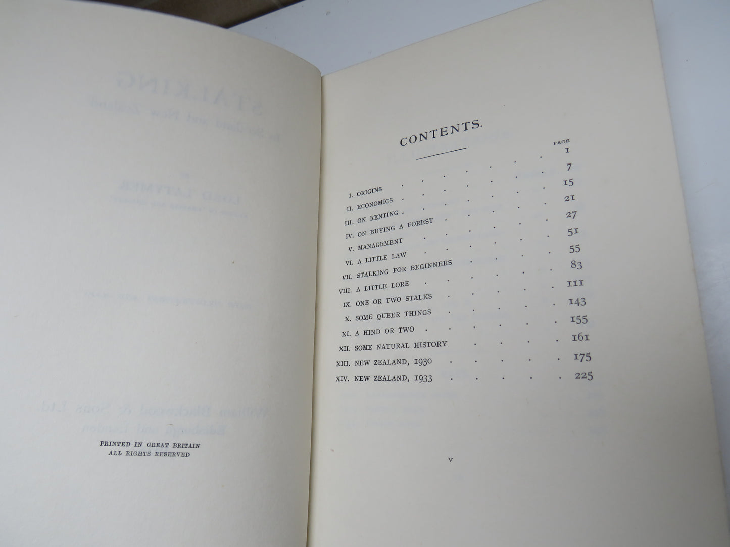 Stalking in Scotland and New Zealand by Lord Latymer, 1935, Old Book with Maps and Illustrations