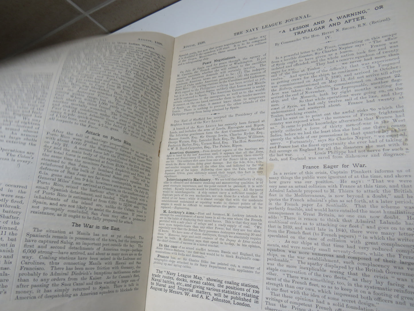 The Navy League Journal The Official Organ of The Navy League August 1898