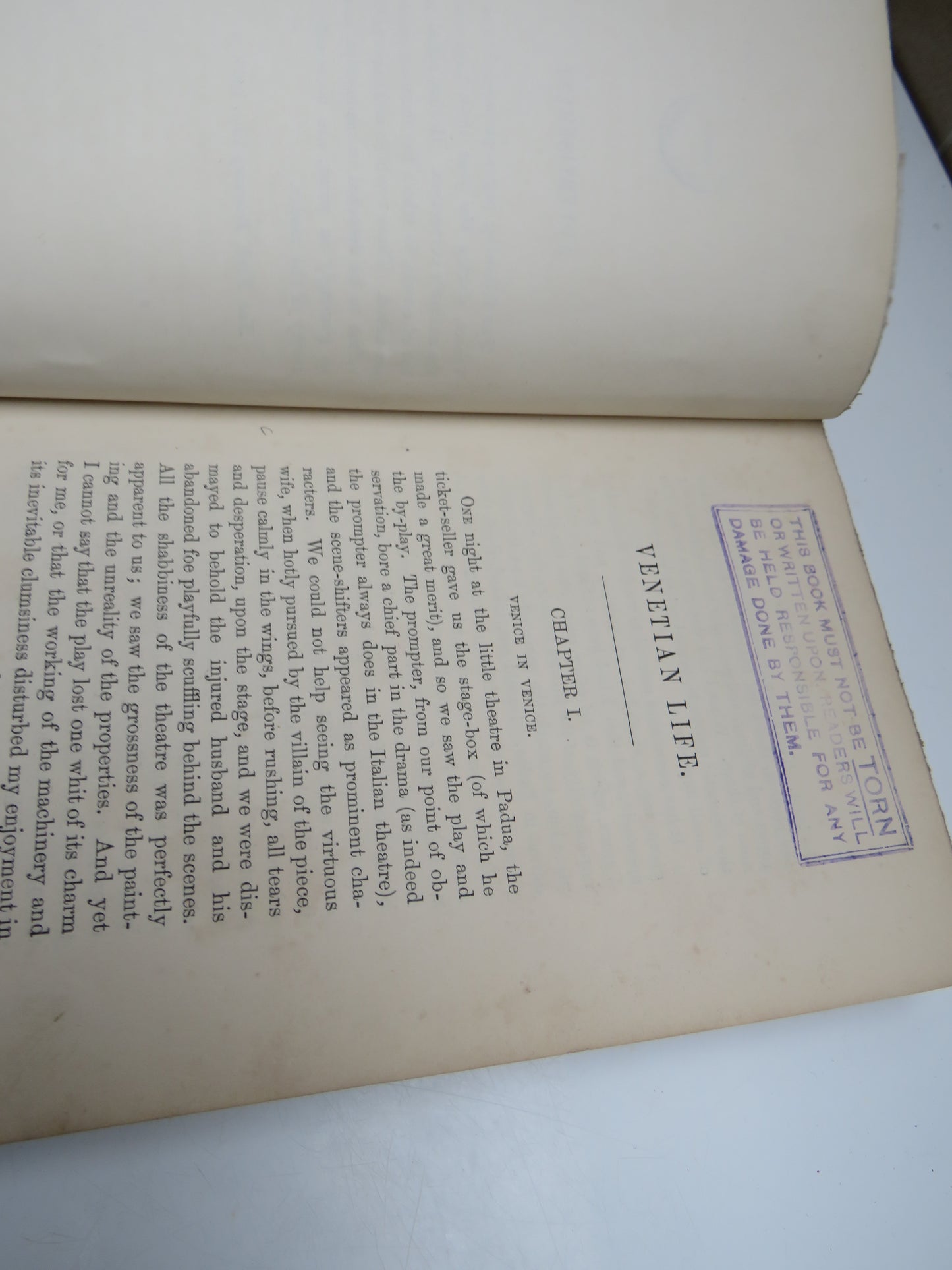 Venetian Life by WM. D. Howells, 1866, Antique Book