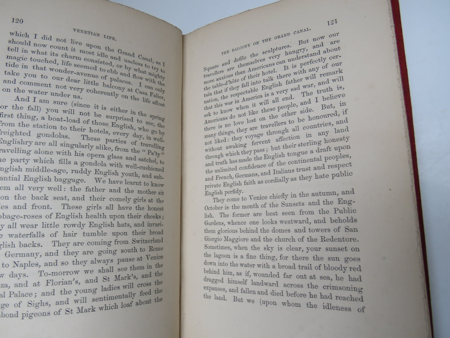 Venetian Life by WM. D. Howells, 1866, Antique Book