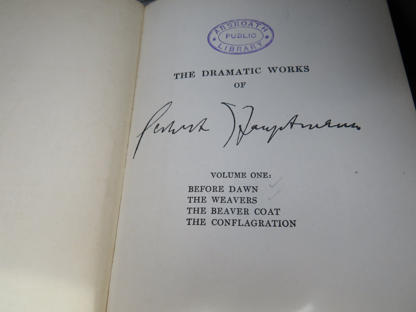 The Dramatic Works of Gerhart Hauptmann Edited By Ludwig Lewisohn 1920