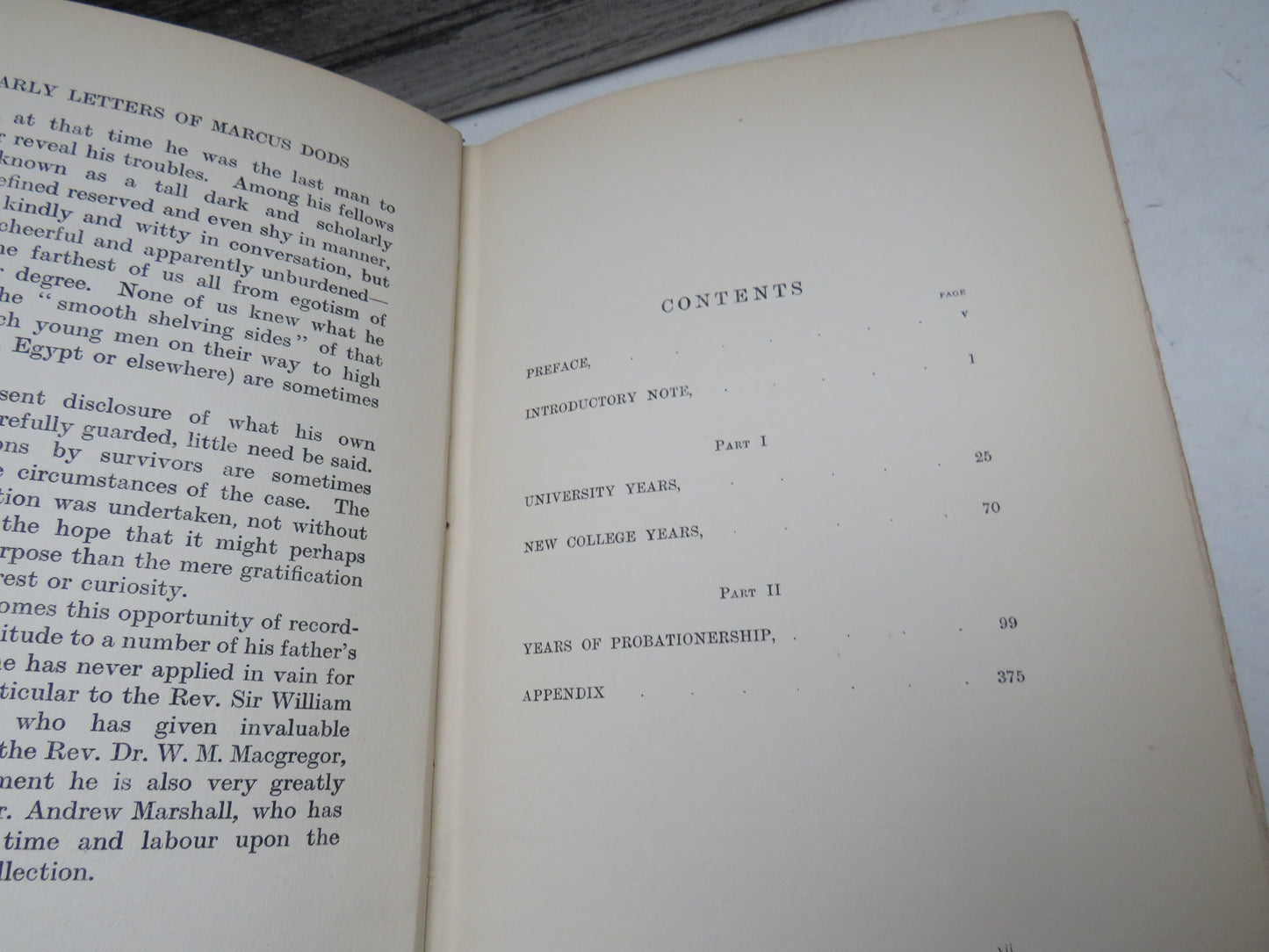 Early Letters of Marcus Dods Selected and Edited By His Son Marcus Dods 1910