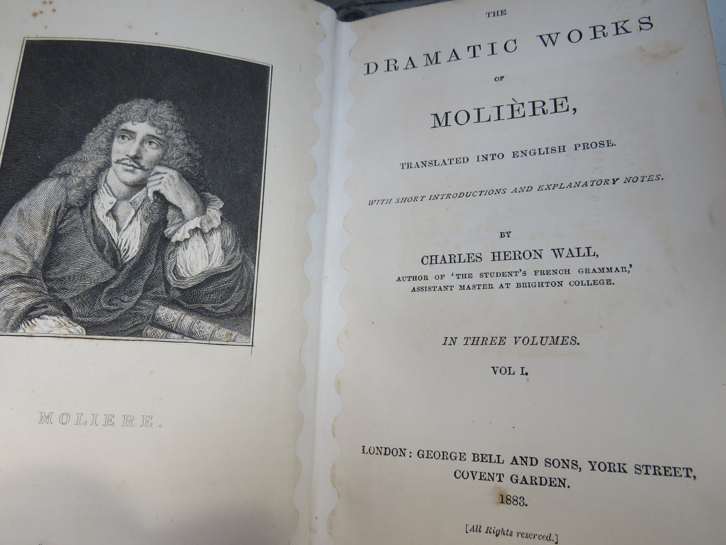 The Dramatic Works of Moliere Translated Into English Prose By Charles Heron Wall 1883