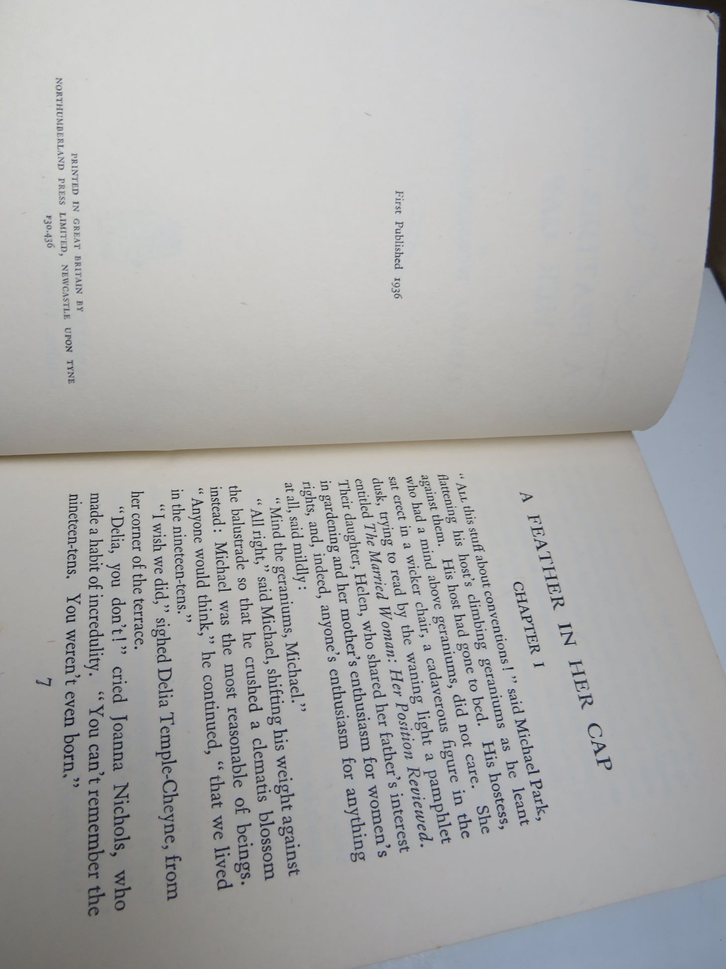 A Feather In Her Cap By Barbara Worsley-Gough 1936 1st Edition