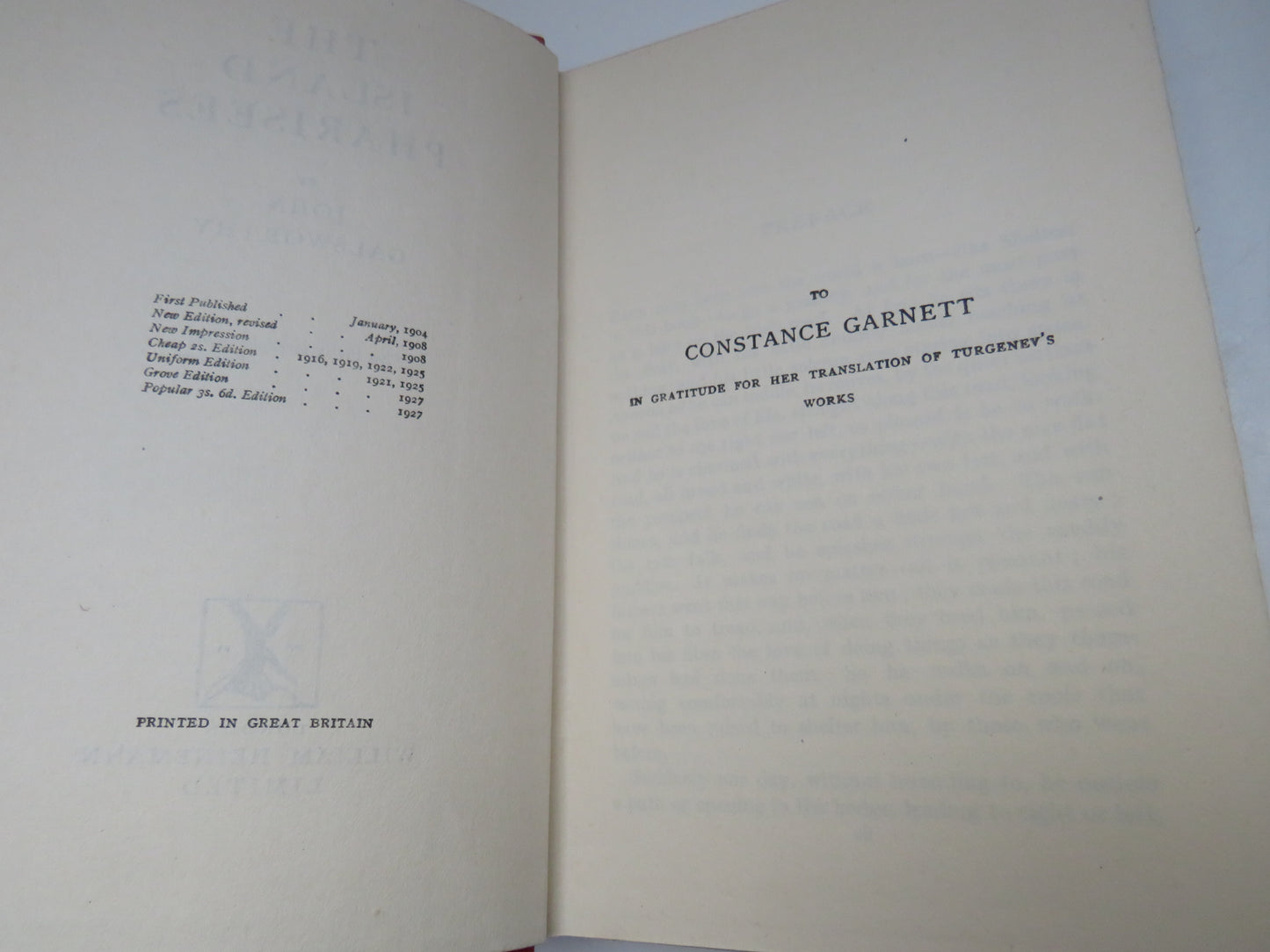 The Island Pharisees By John Galsworthy 1927 Antique Book