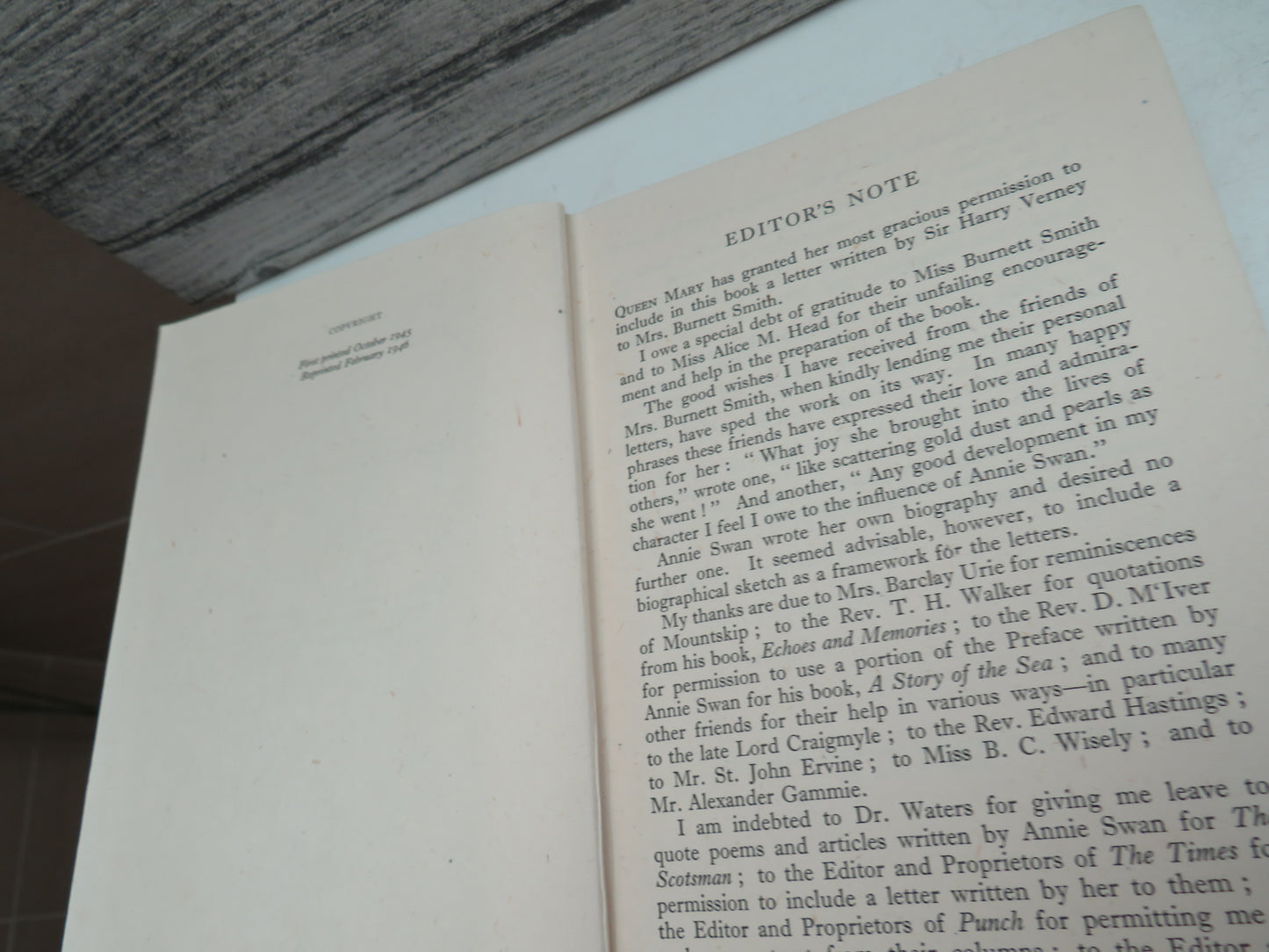 The Letters of Annie S. Swan Edited Mildred Robertson Nicoll 1946