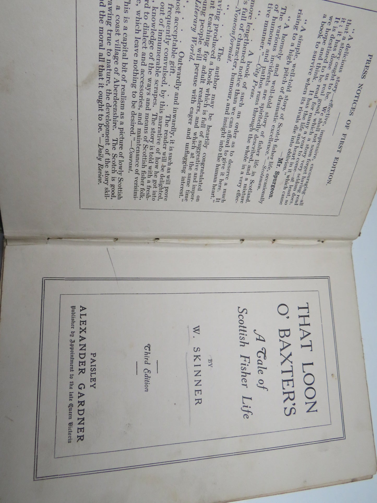 That Loon O' Baxter's, A Tale of Scottish Fisher Life by W. Skinner