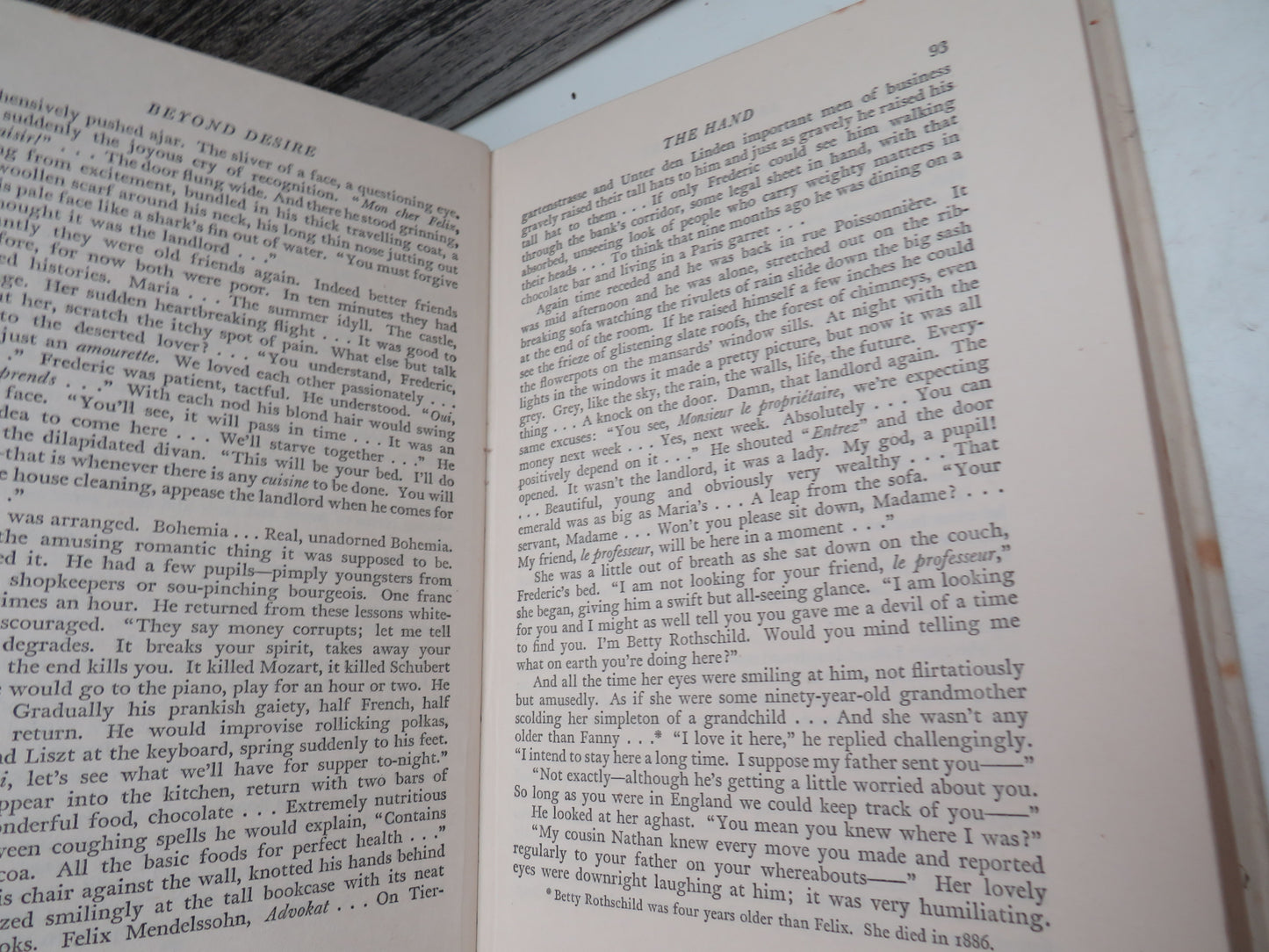 Beyond Desire A Novel Based On the Life of Felix and Cecile Mendelssohn By Pierre La Mure 1956