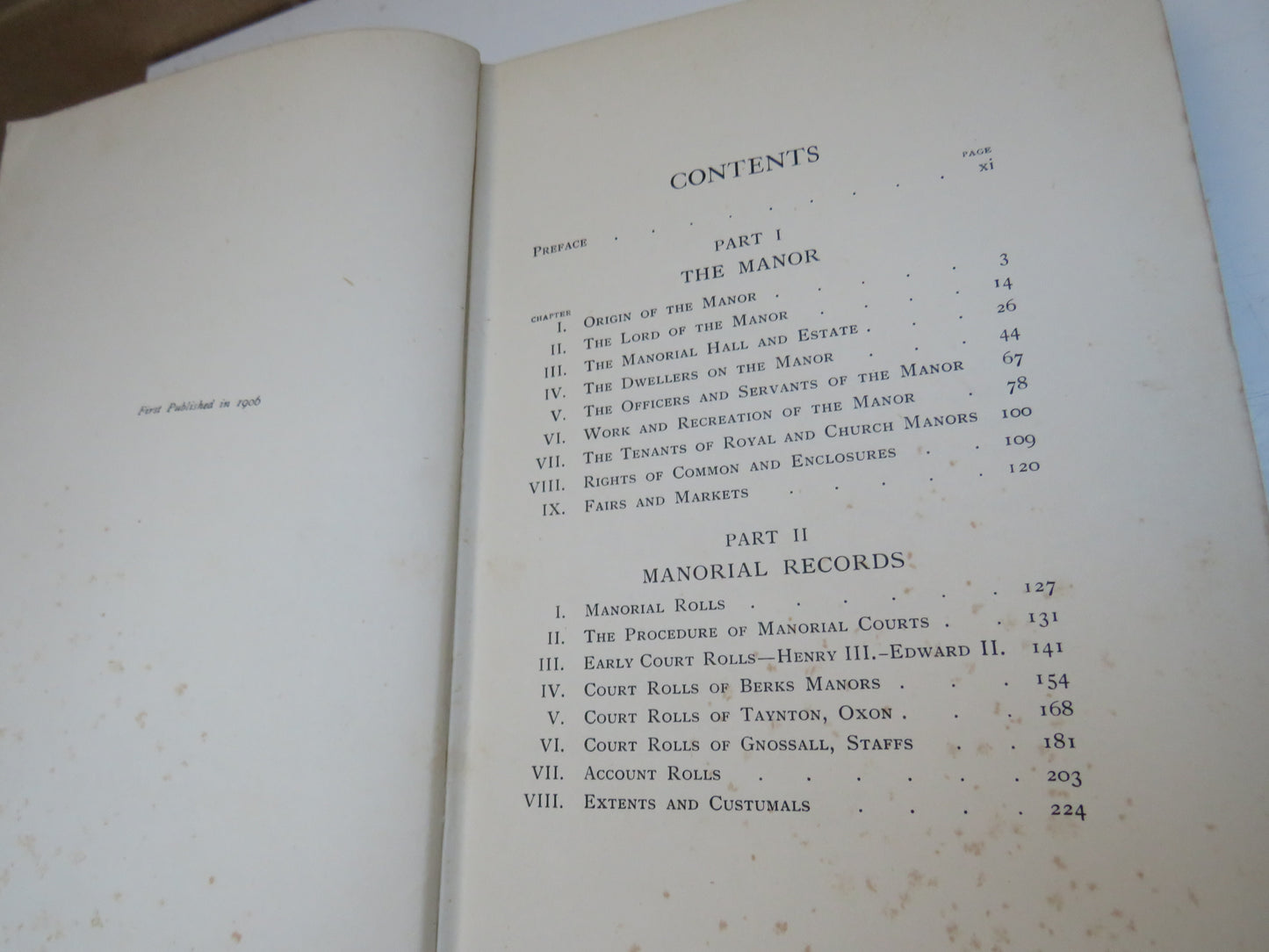 The Manor and Manorial Records By Nathaniel J. Hone 1906 1st Edition Book