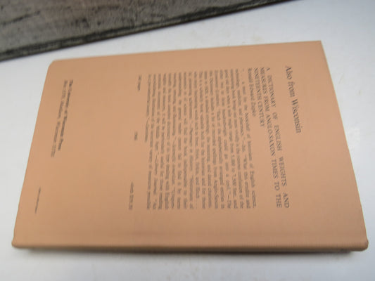 British Weights & Measurements A History From Antiquity To The Seventeenth Century By Ronald Edward Zupko 1977