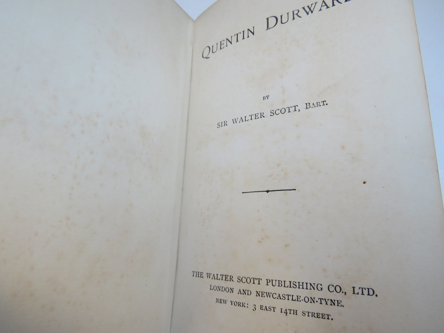 Quentin Durward By Sir Walter Scott Antique Book