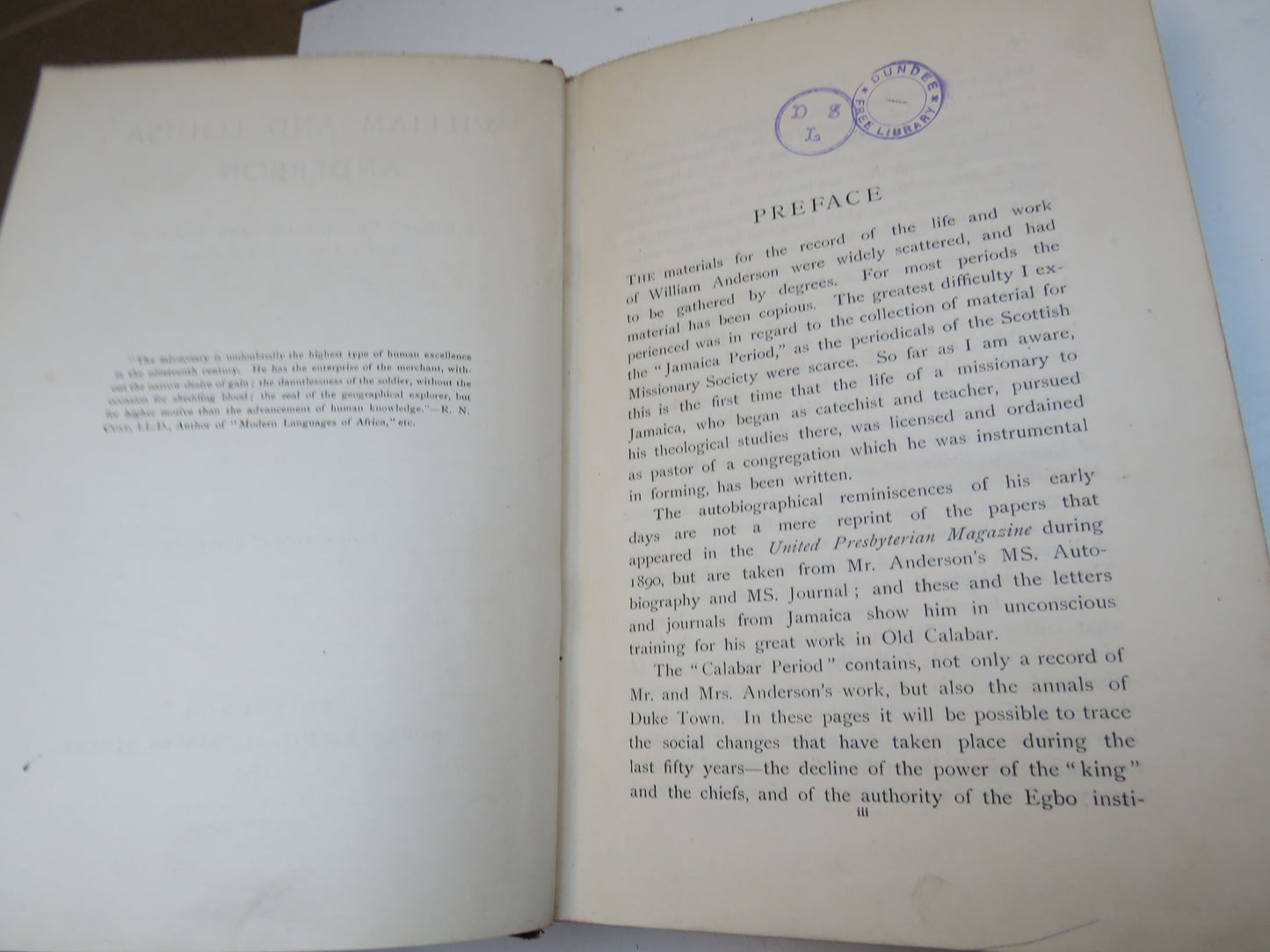 William and Louisa Anderson A Record Of Their Life and Work In Jamaica and Old Calabar By William Marwick 1897