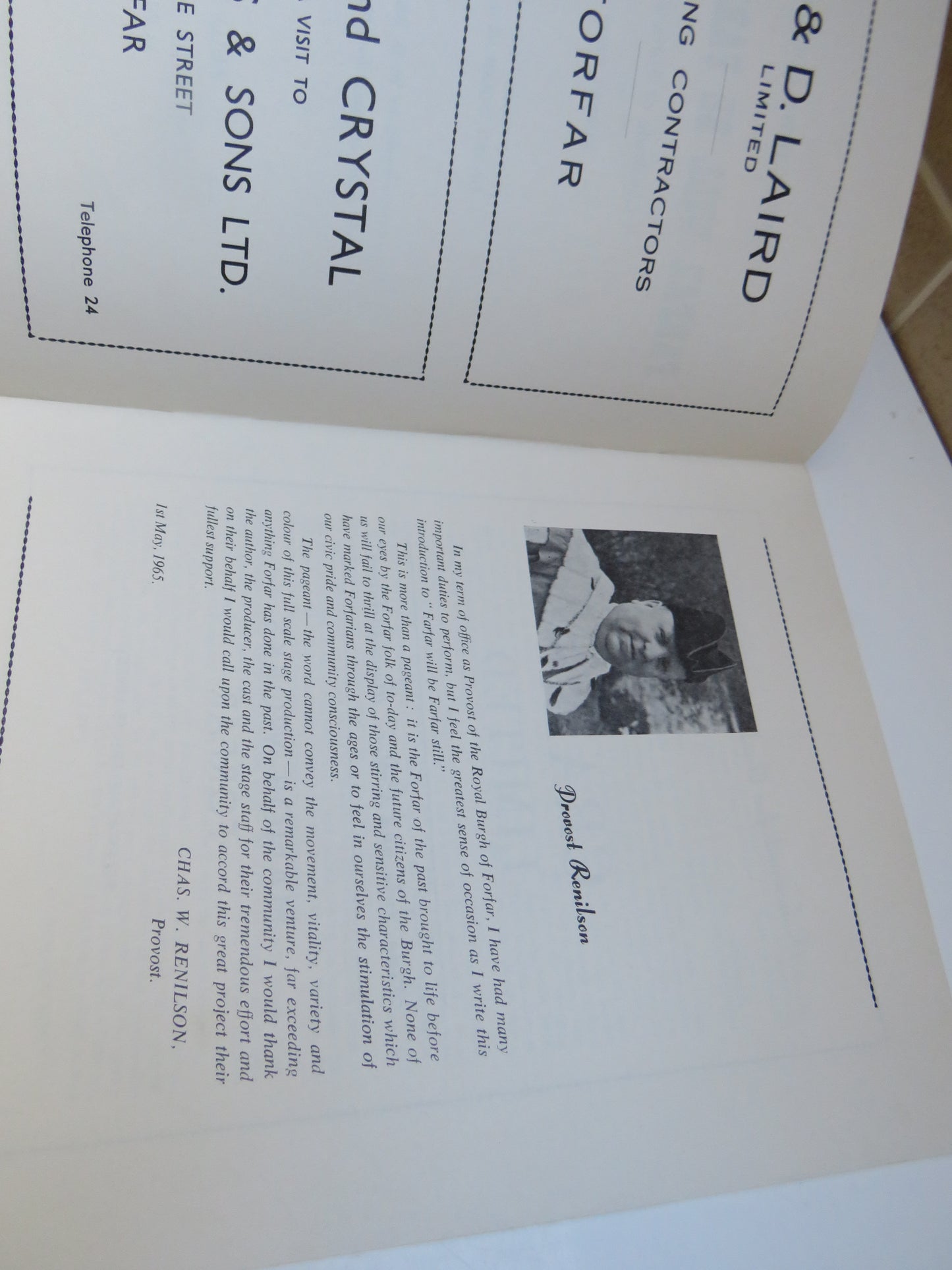 Forfar Town Council Presents Farfar Will Be Farfar Still A Cavalcade of Forfar's Story By Robert Kemp 1965