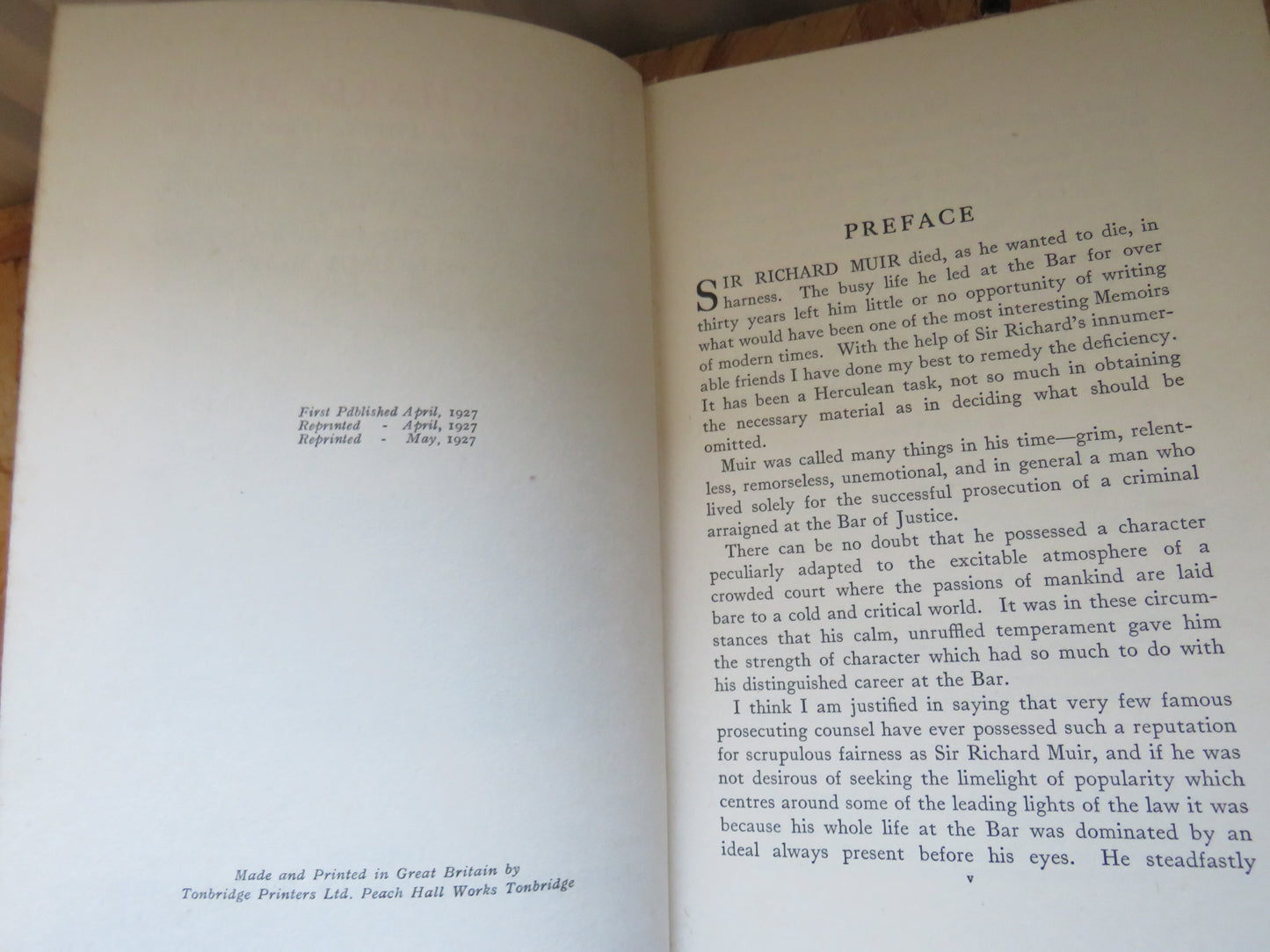 Sir Richard Muir A Memoir of a Public Prosecutor By Sidney Theodore Felstead 1927