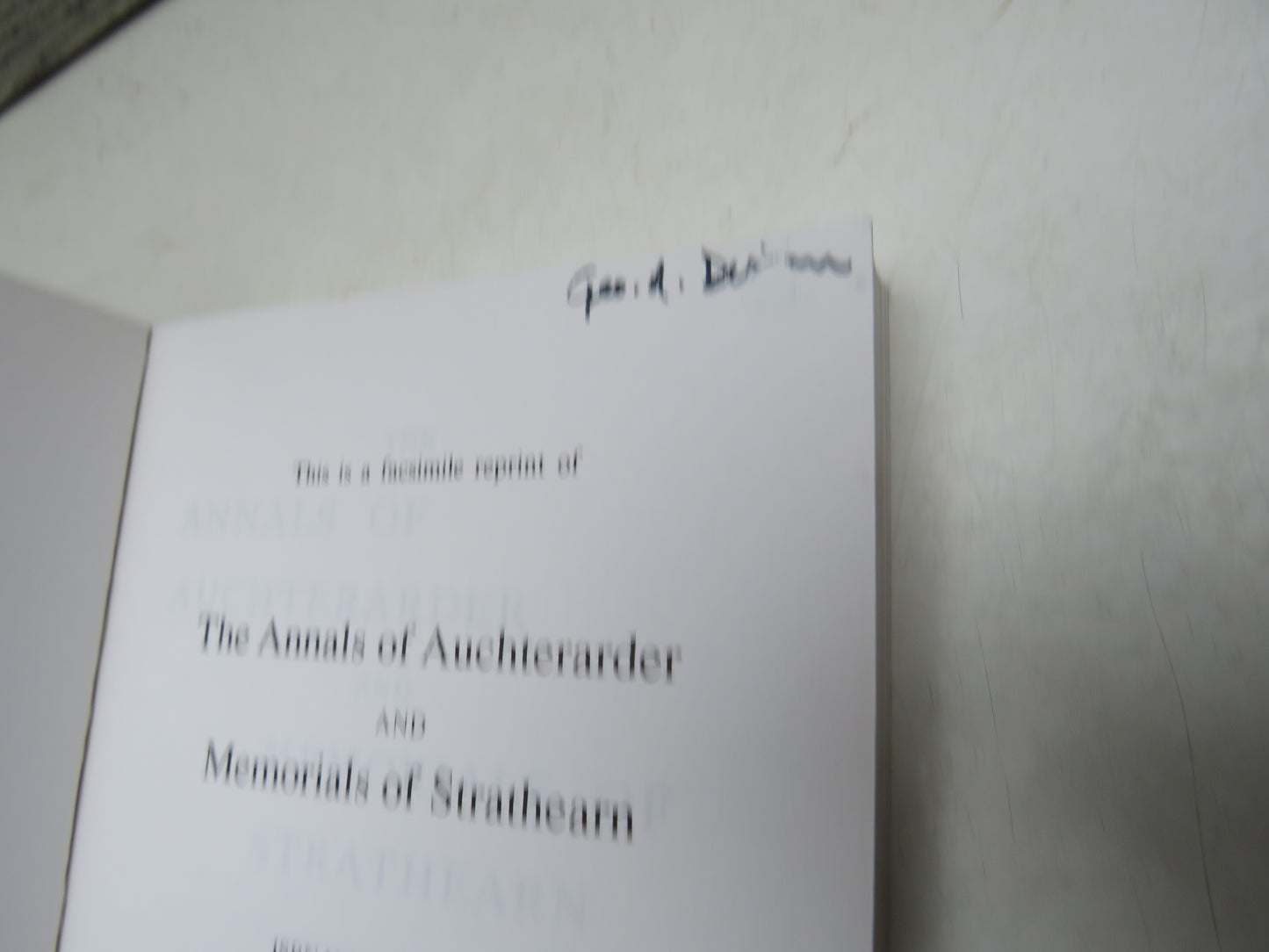 Annals of Auchterarder and Memorials of Strathearn By A.G. Reid 1989
