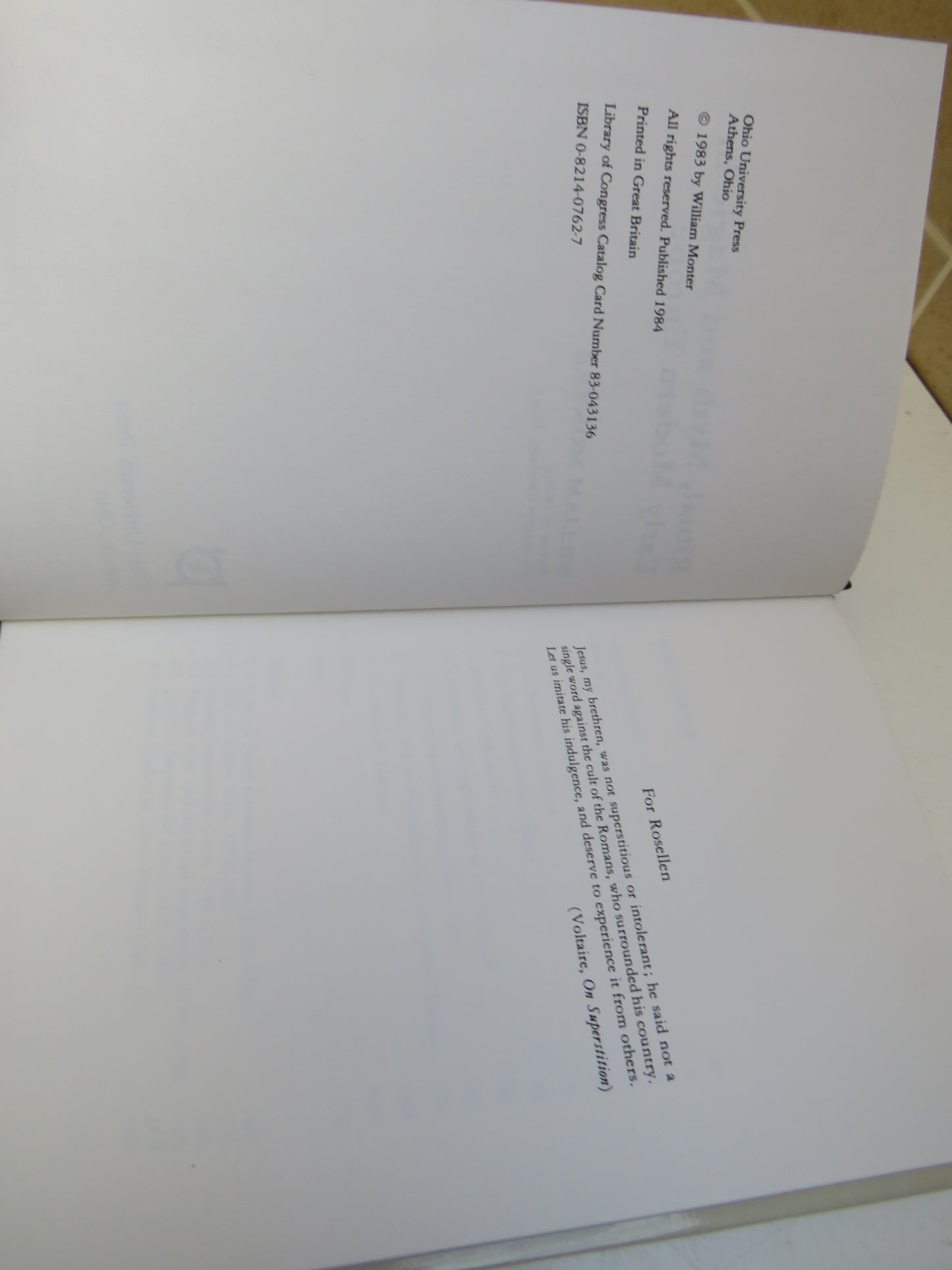 Ritual, Myth and Magic In Early Modern Europe By William Monter 1984