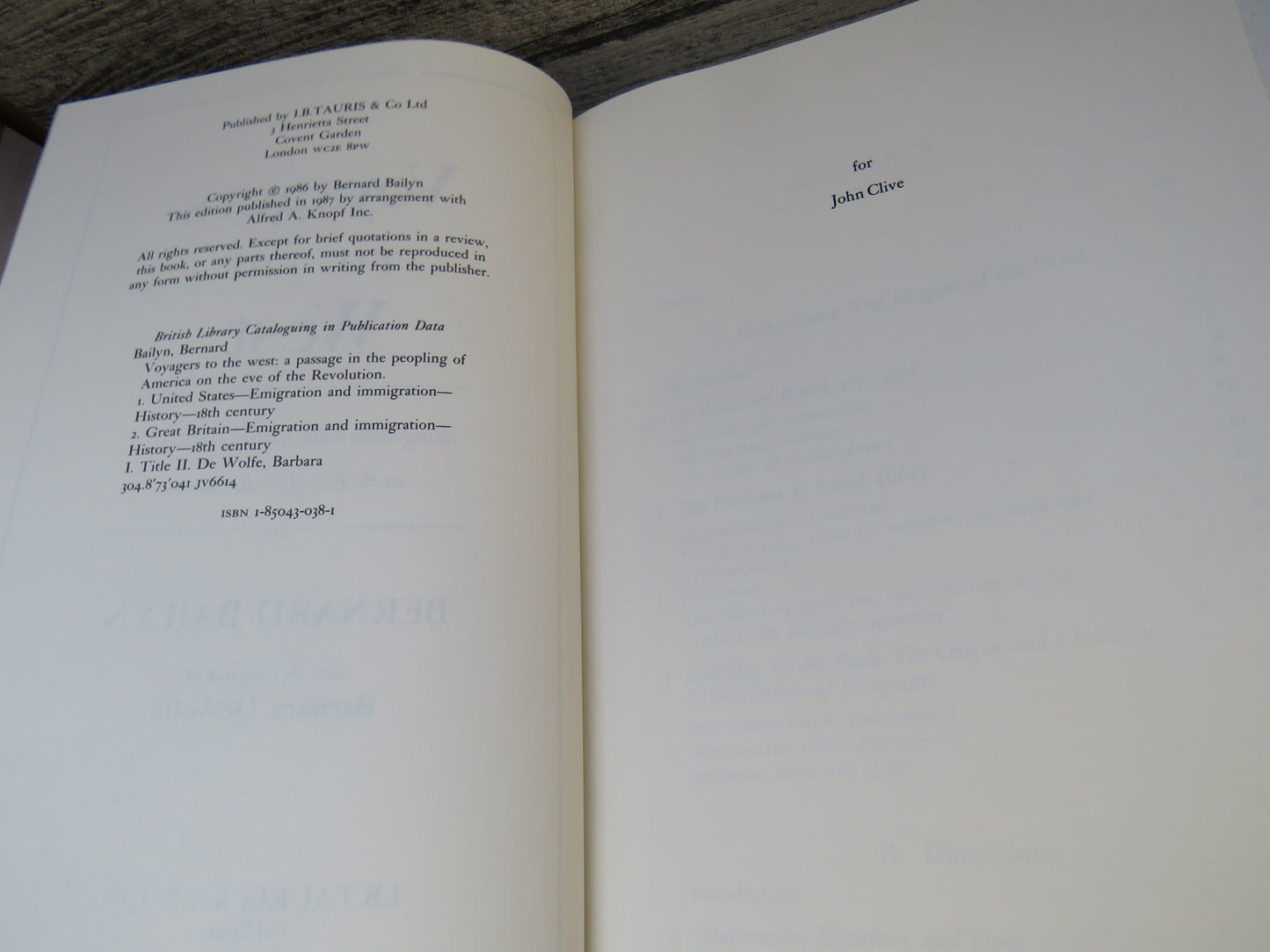 Voyagers To The West Emigration From Britain To America On The Eve Of The Revolution By Bernard Bailyn 1987