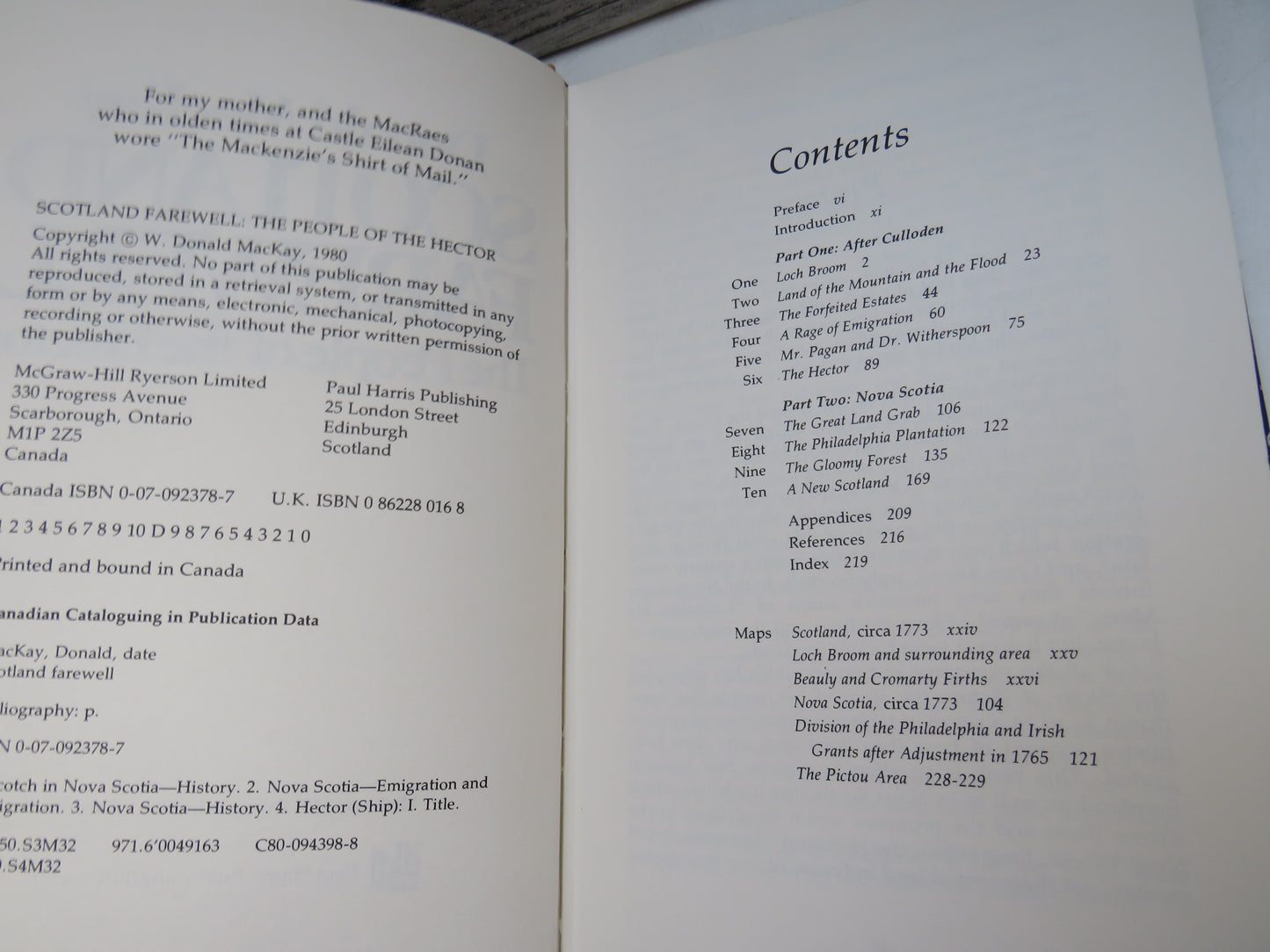 Scotland Farewell The People of the Hector By Donald Mackay 1980