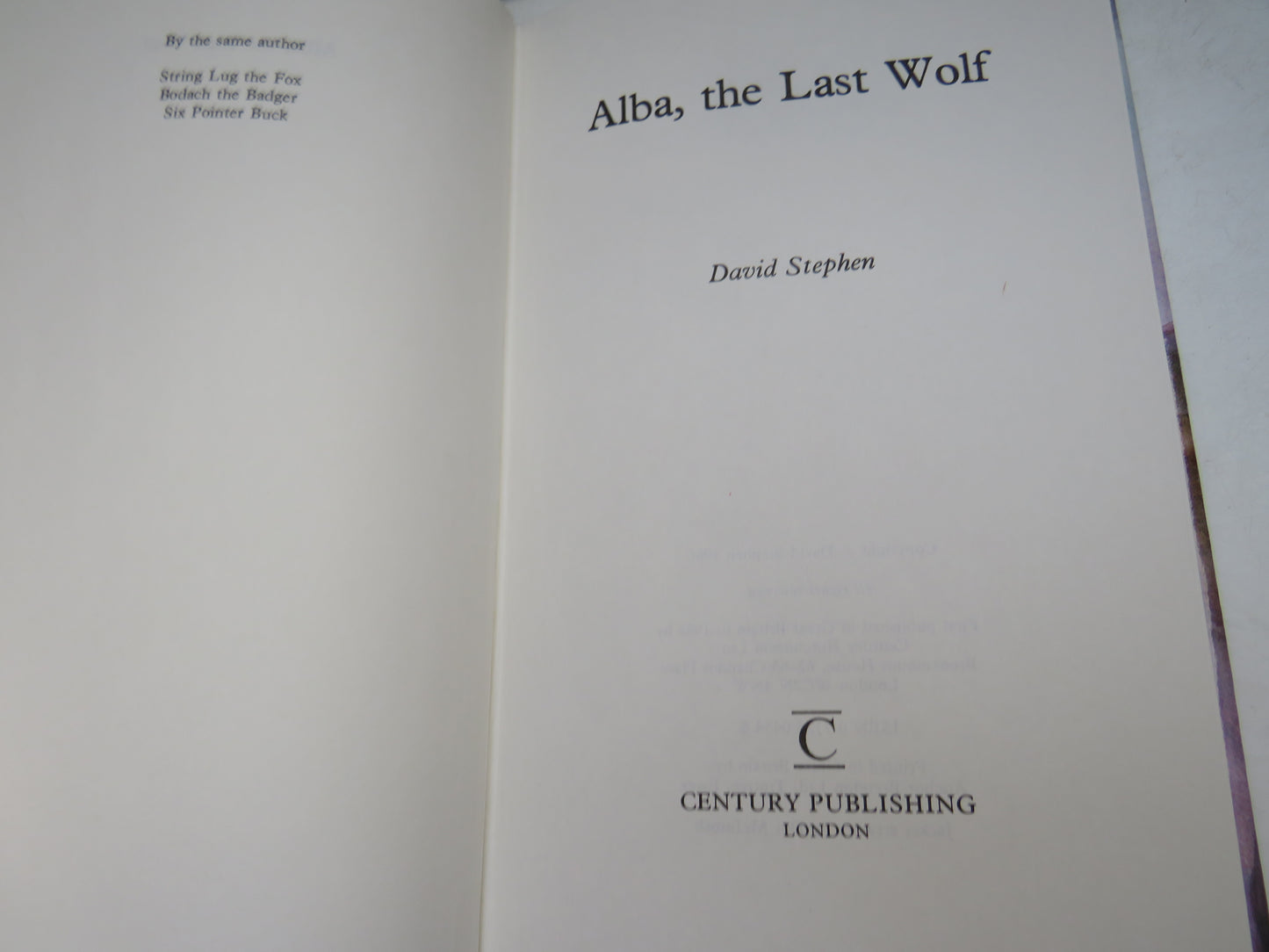 Alba, The Last Wolf By David Stephen 1986