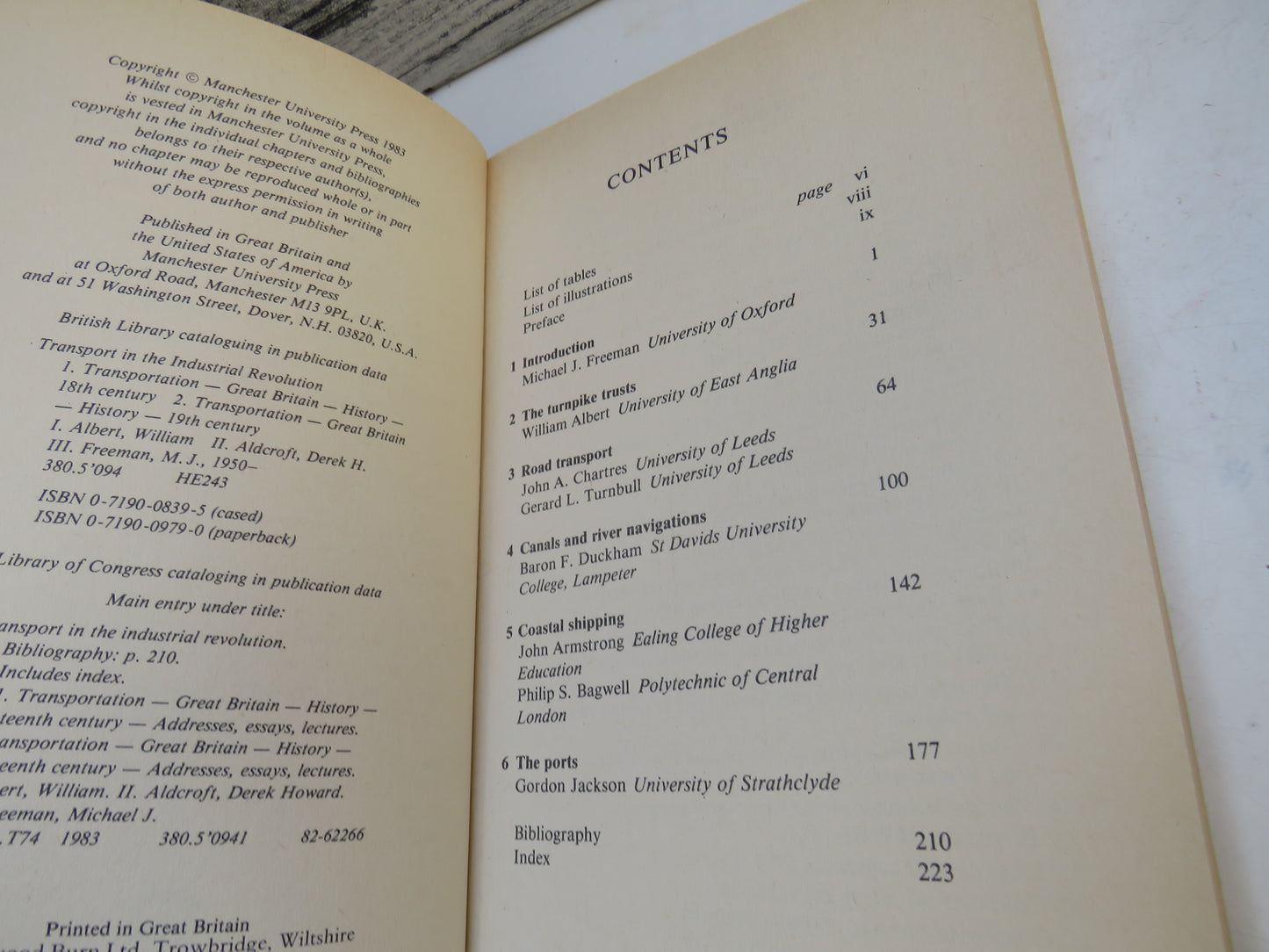 Transport In The Industrial Revolution Edited By Derek H. Aldcroft and Michael J. Freeman