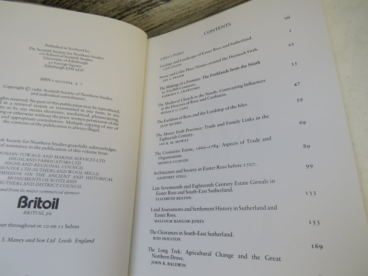 Firthlands of Ross and Sutherland Edited By John R. Baldwin 1986