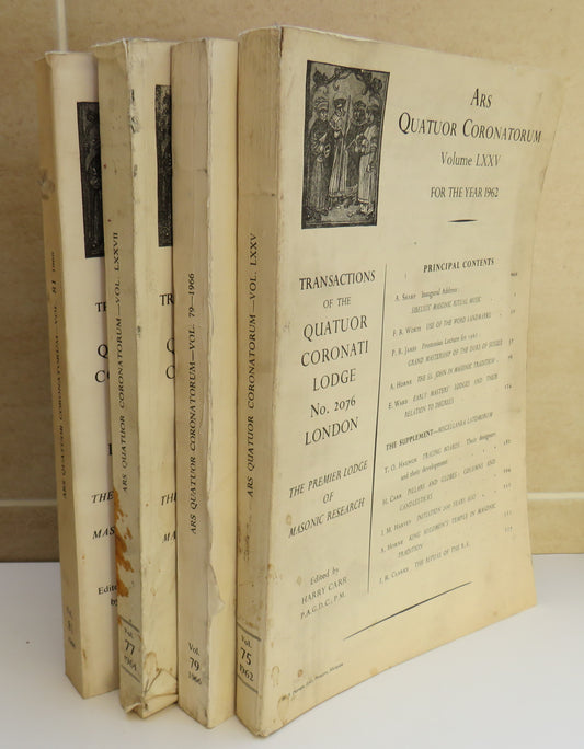 1962 - 1968 Ars Quatuor Coronatorum Lodge 2076 London Premier Lodge of Masonic Research