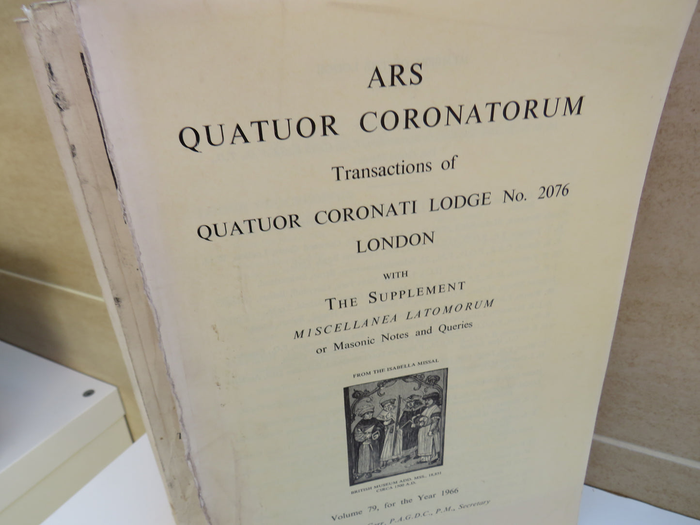 1962 - 1968 Ars Quatuor Coronatorum Lodge 2076 London Premier Lodge of Masonic Research