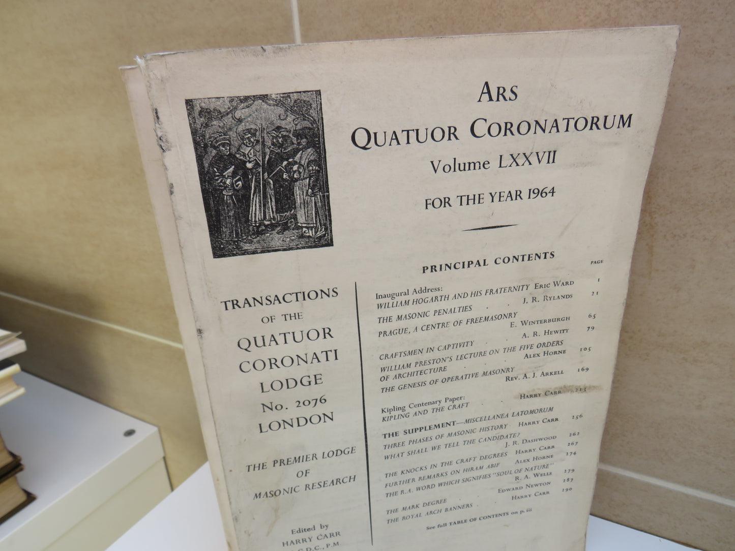 1962 - 1968 Ars Quatuor Coronatorum Lodge 2076 London Premier Lodge of Masonic Research