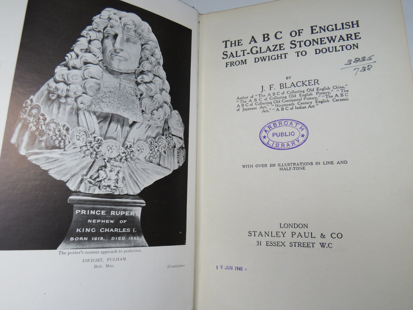 The A B C of English Salt-Glaze Stoneware From Dwight To Doulton By J. F. Blacker 1922 1st Edition