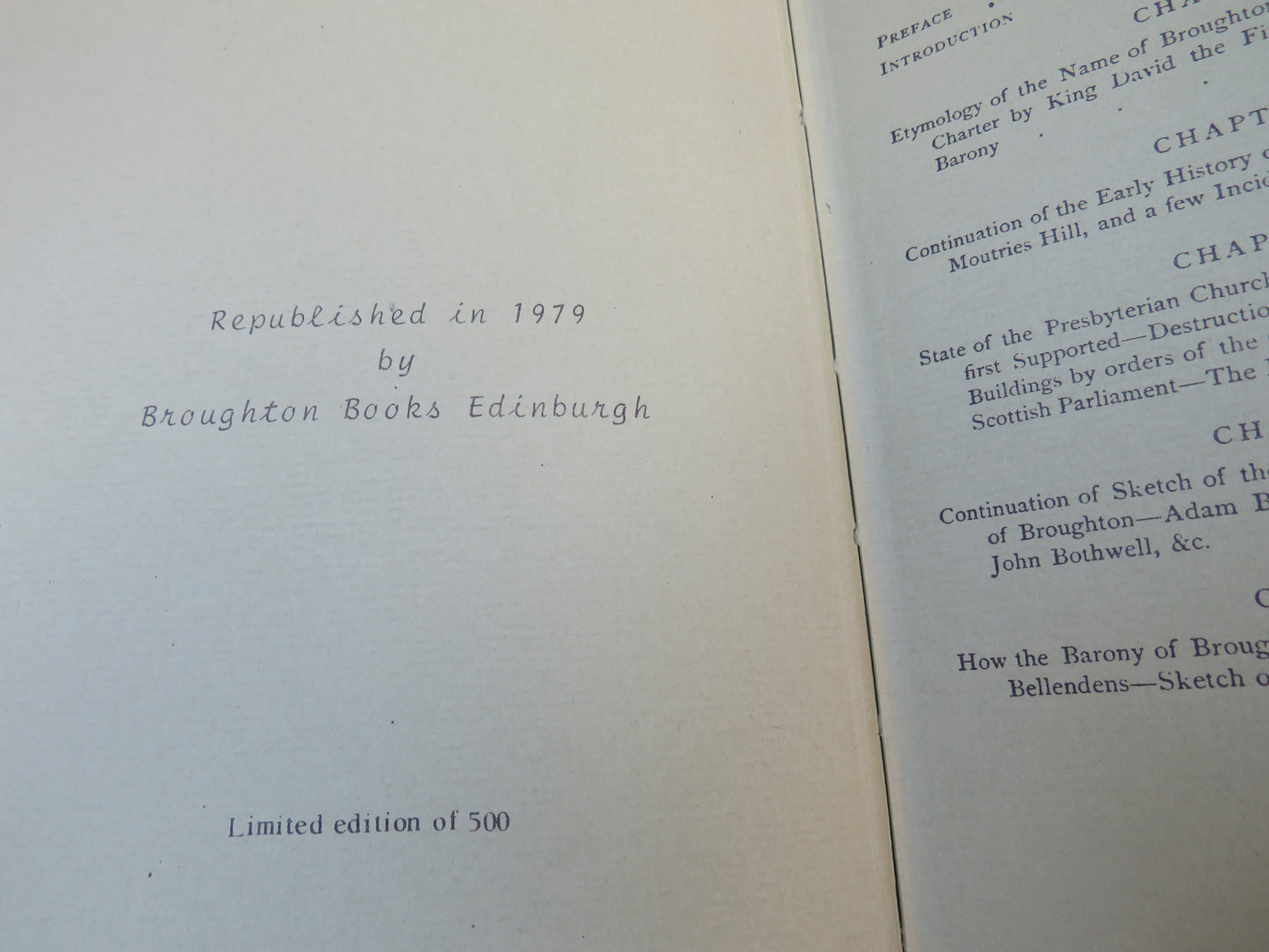 History of the Barony of Broughton (Now The New Town of Edinburgh, Etc) By John Mackay 1869 - 1979 Reprint