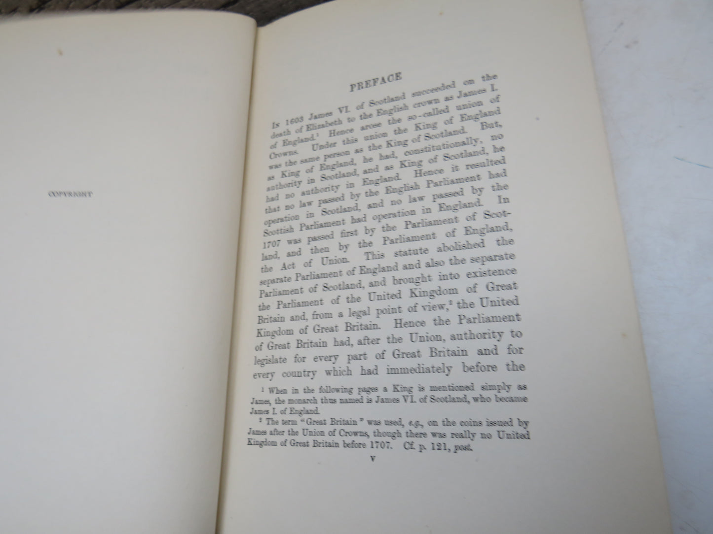 The Thoughts on the Union Between England & Scotland by A. Dicey, and R. Rait, 1920, Antique Book