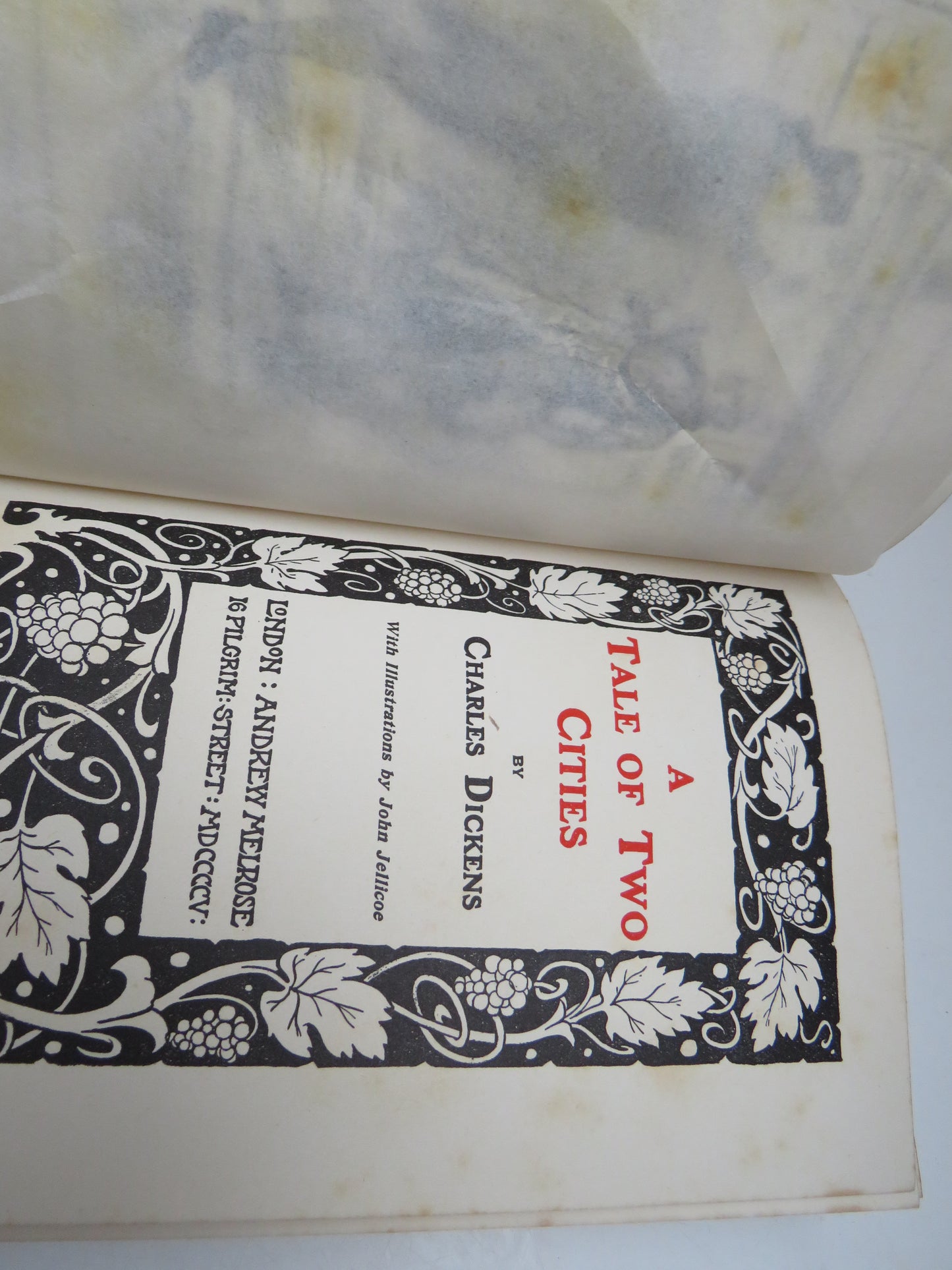 A Tale of Two Cities By Charles Dickens With Illustrations By John Jellicoe 1905 Antique Book