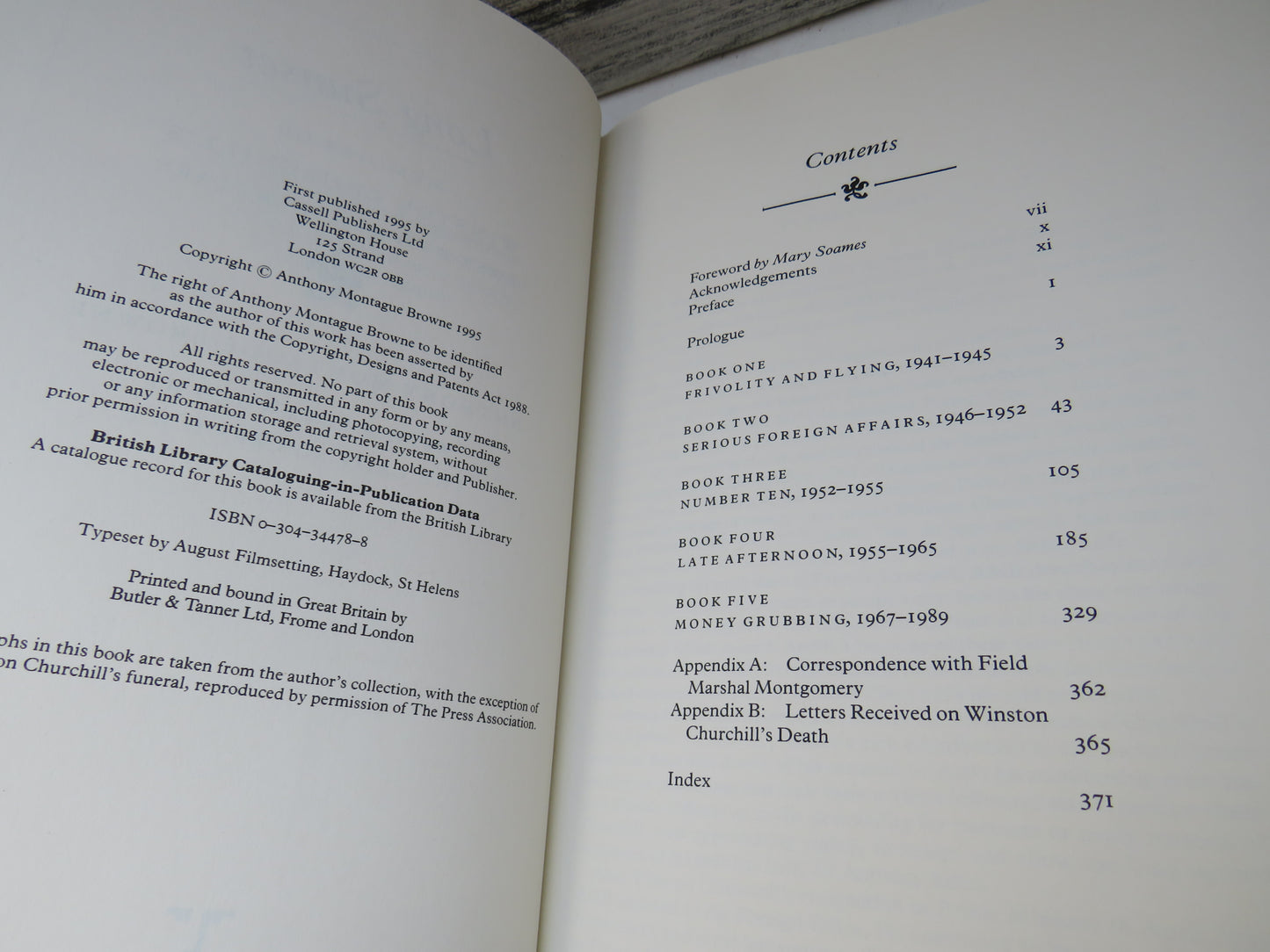 Long Sunset Memoirs of Winston Churchill's Last Private Secretary By Anthony Montague Browne 1995