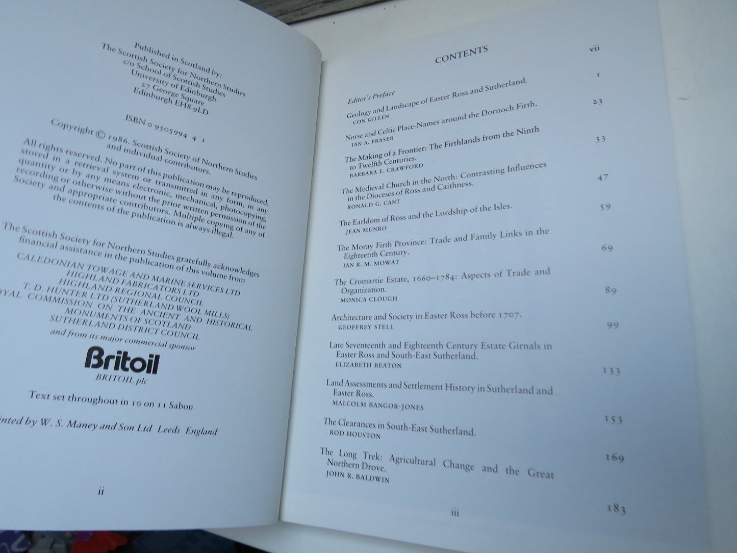 Firthlands of Ross and Sutherland Edited By John R. Baldwin 1986