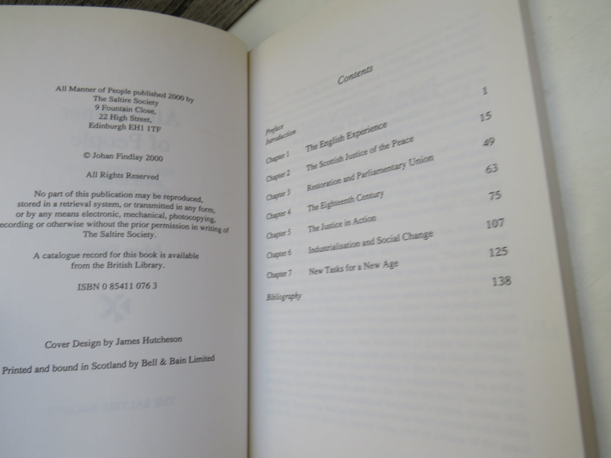 All Manner of People The History of the Justices of the Peace In Scotland By Johan Findlay 2000