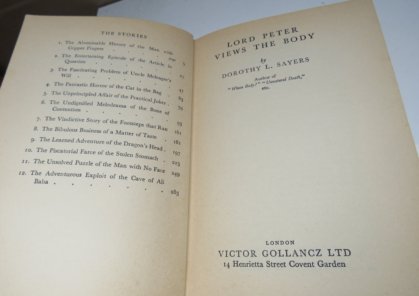 Lord Peter Views the Body by Dorothy L. Sayer, 1934