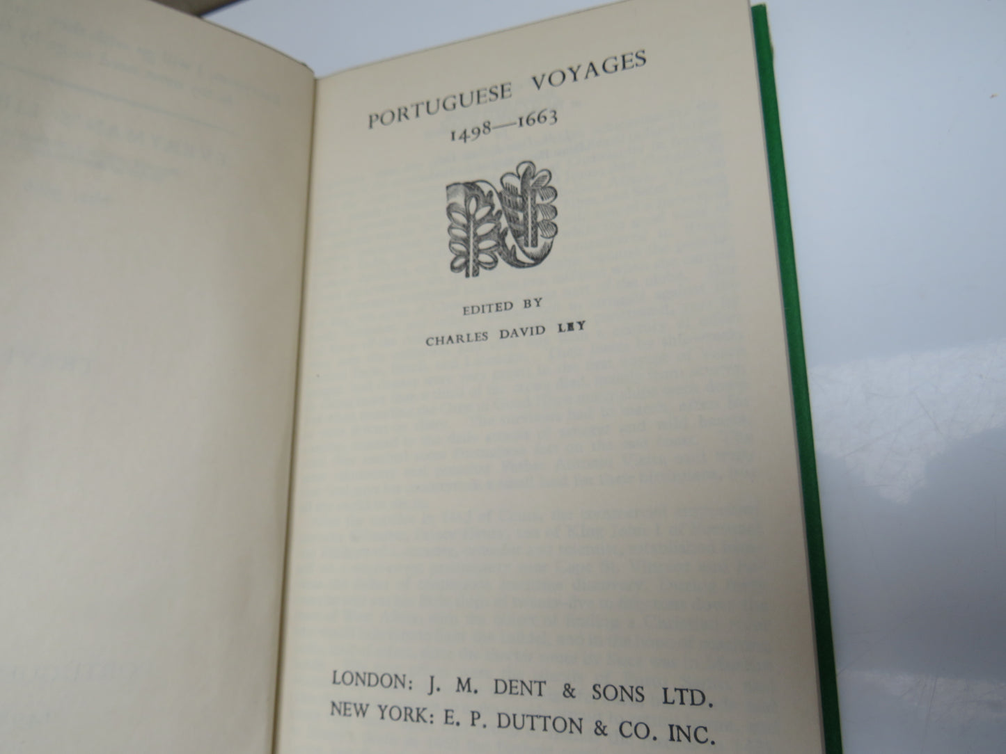 Portuguese Voyages 1498-1663 Edited By Charles David Ley 1947