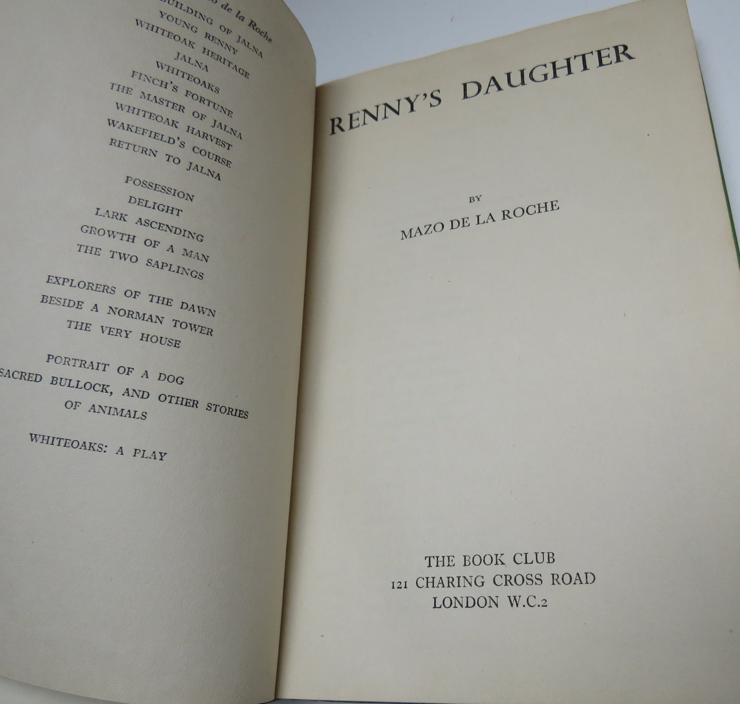Renny's Daughter By Mazo De La Roche