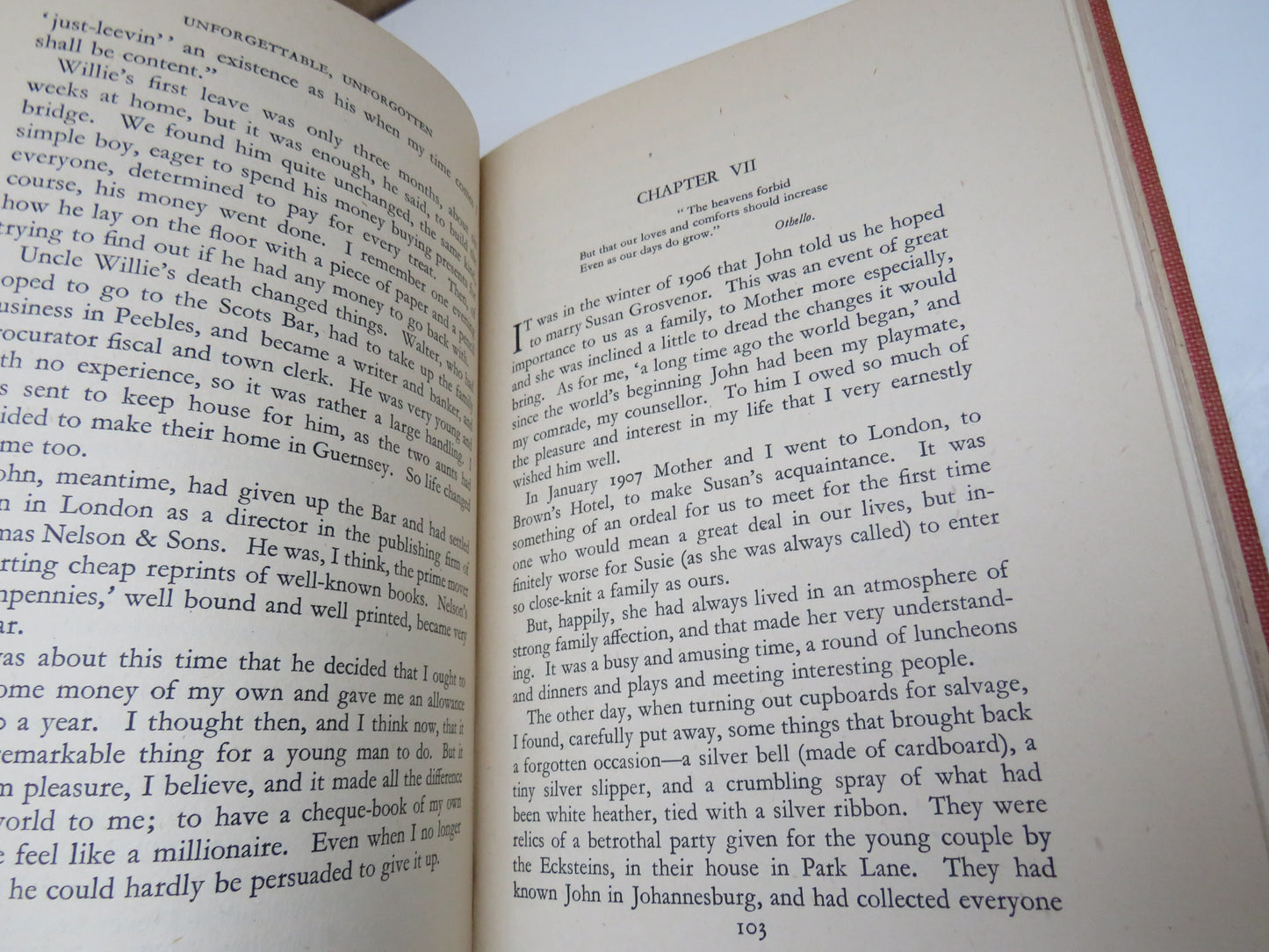 Unforgettable, Unforgotten By Anna Buchan ( O. Douglas) 1945 1st Edition