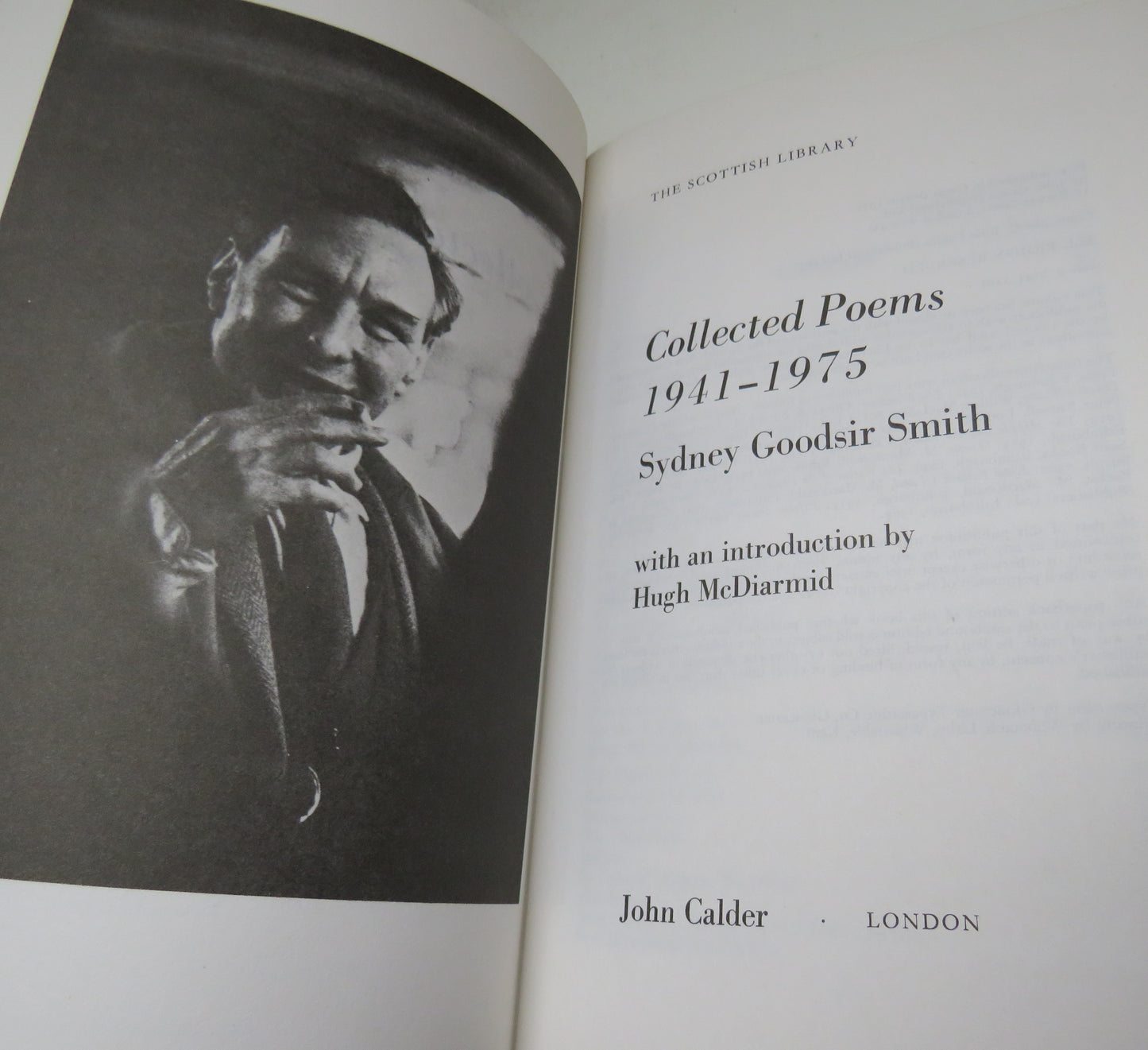 Collected Poems 1941-1975 By Sydney Goodsir Smith With an Into By Hugh McDiarmid