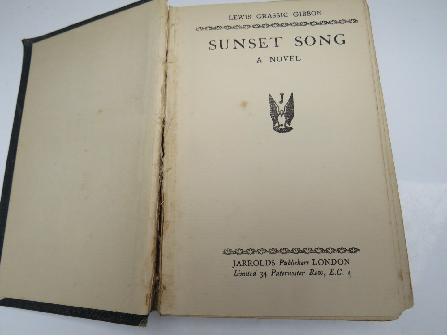 Sunset Song A Novel By Lewis Grassic Gibbon 1932 5th Impression Rare