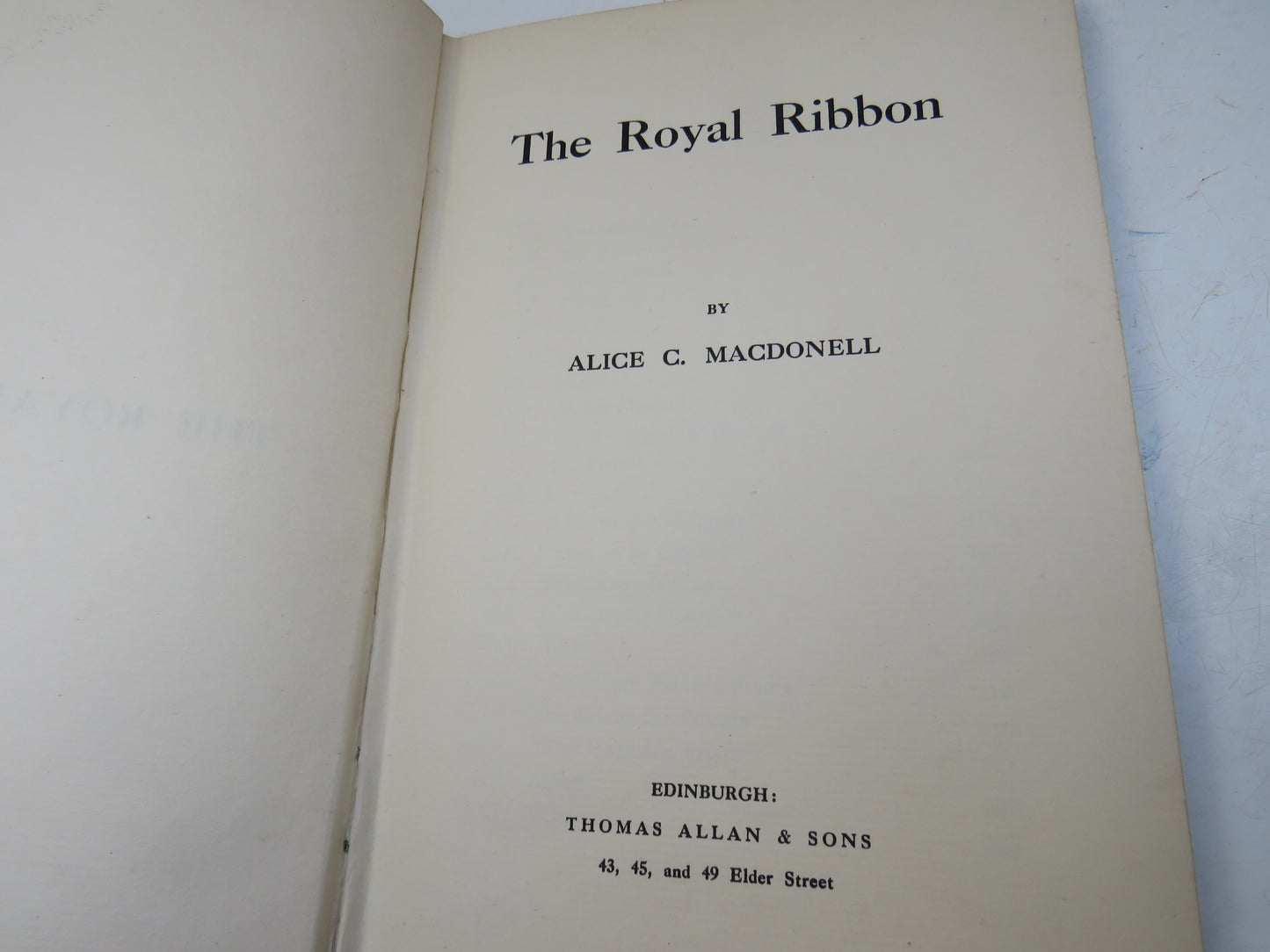 The Royal Ribbon By Alice C. Macdonell