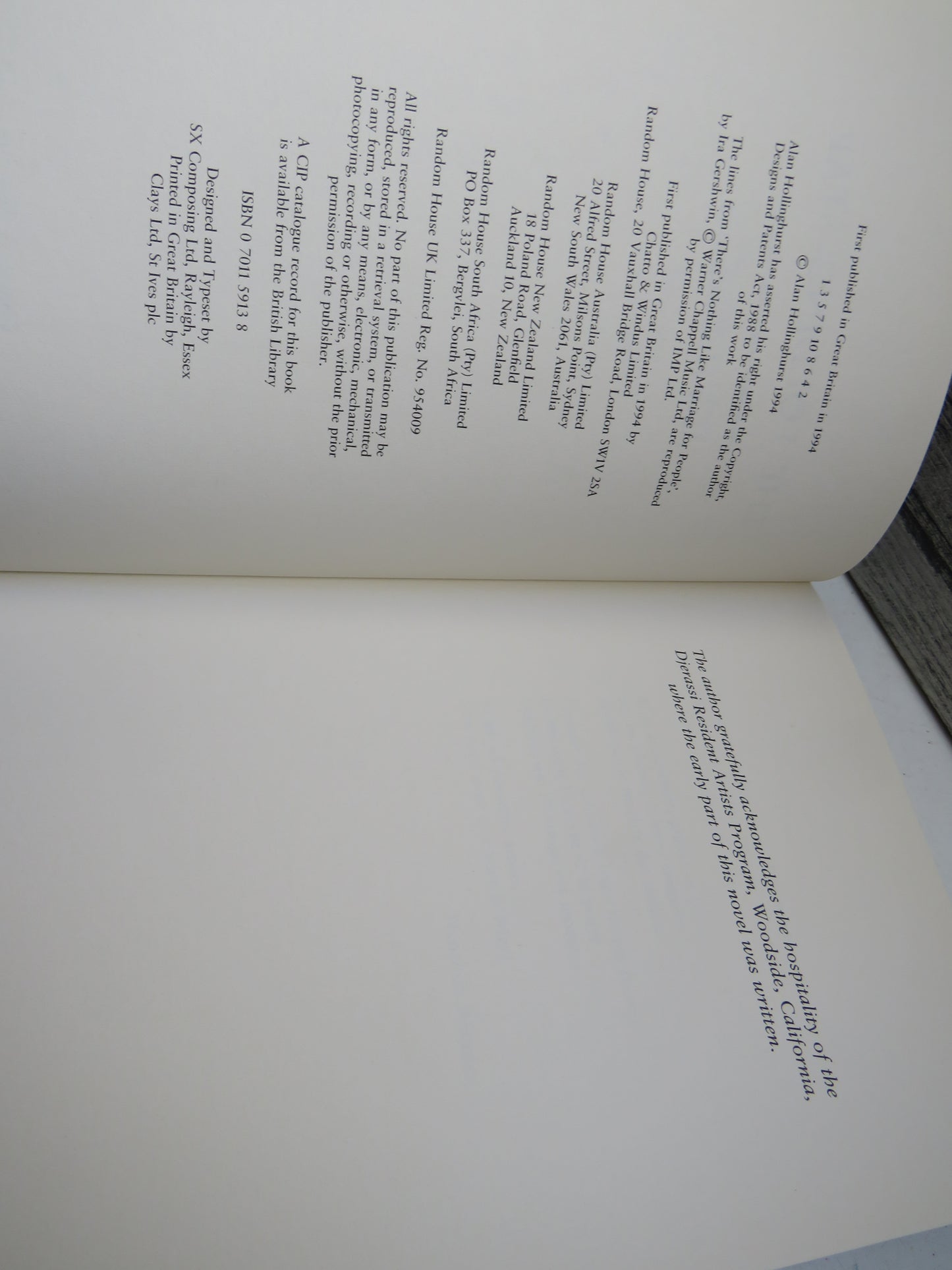The Folding Star By Alan Hollinghurst 1994